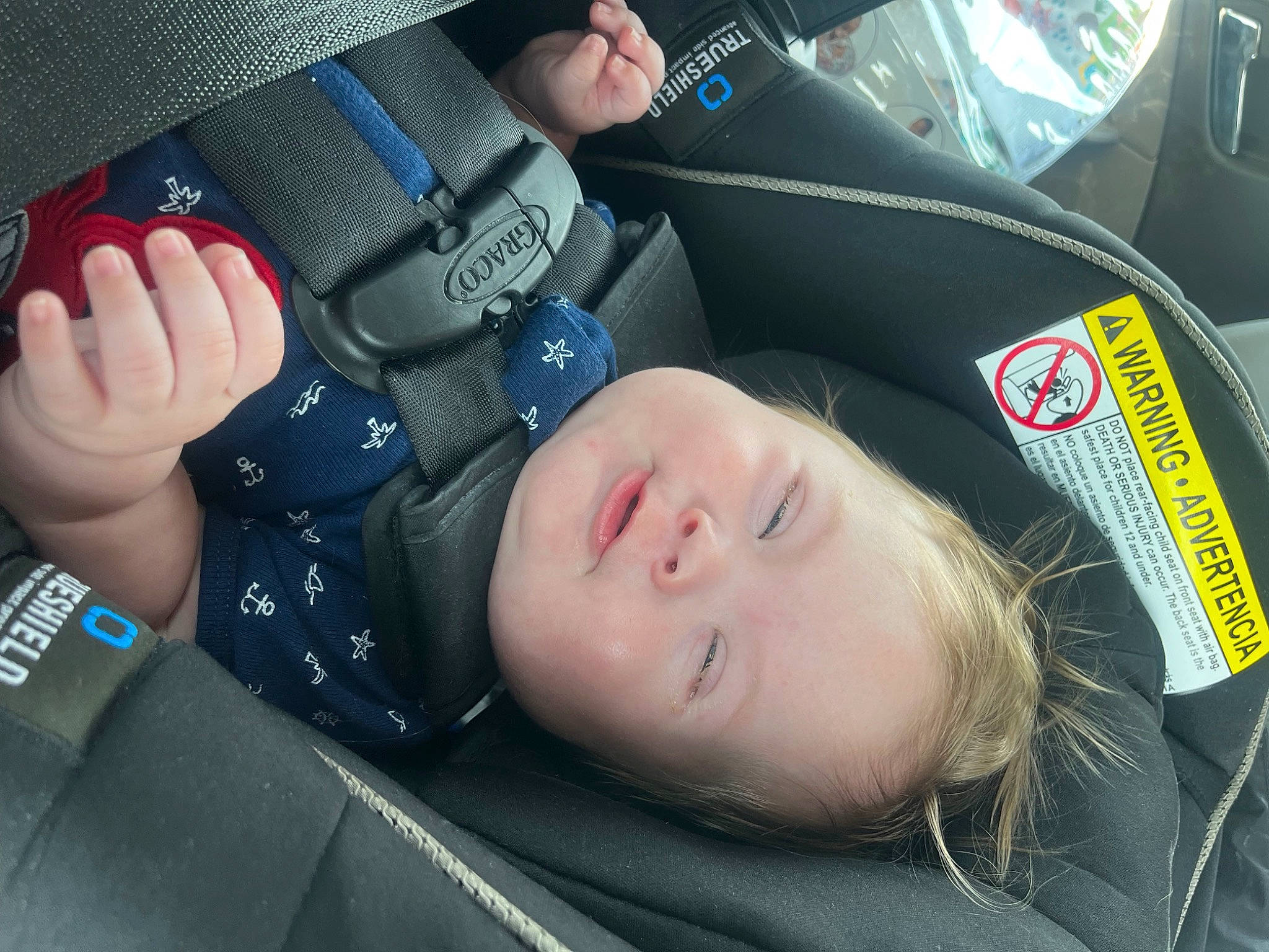 Weston joined the competition — help win amazing prizes! auto_part, automotive_design, baby, baby_products, car_seat, car_seat_cover, carmine, child, comfort, electric_blue, foot, fun, gesture, human_leg, motor_vehicle, nail, person, steering_wheel, thumb, toddler