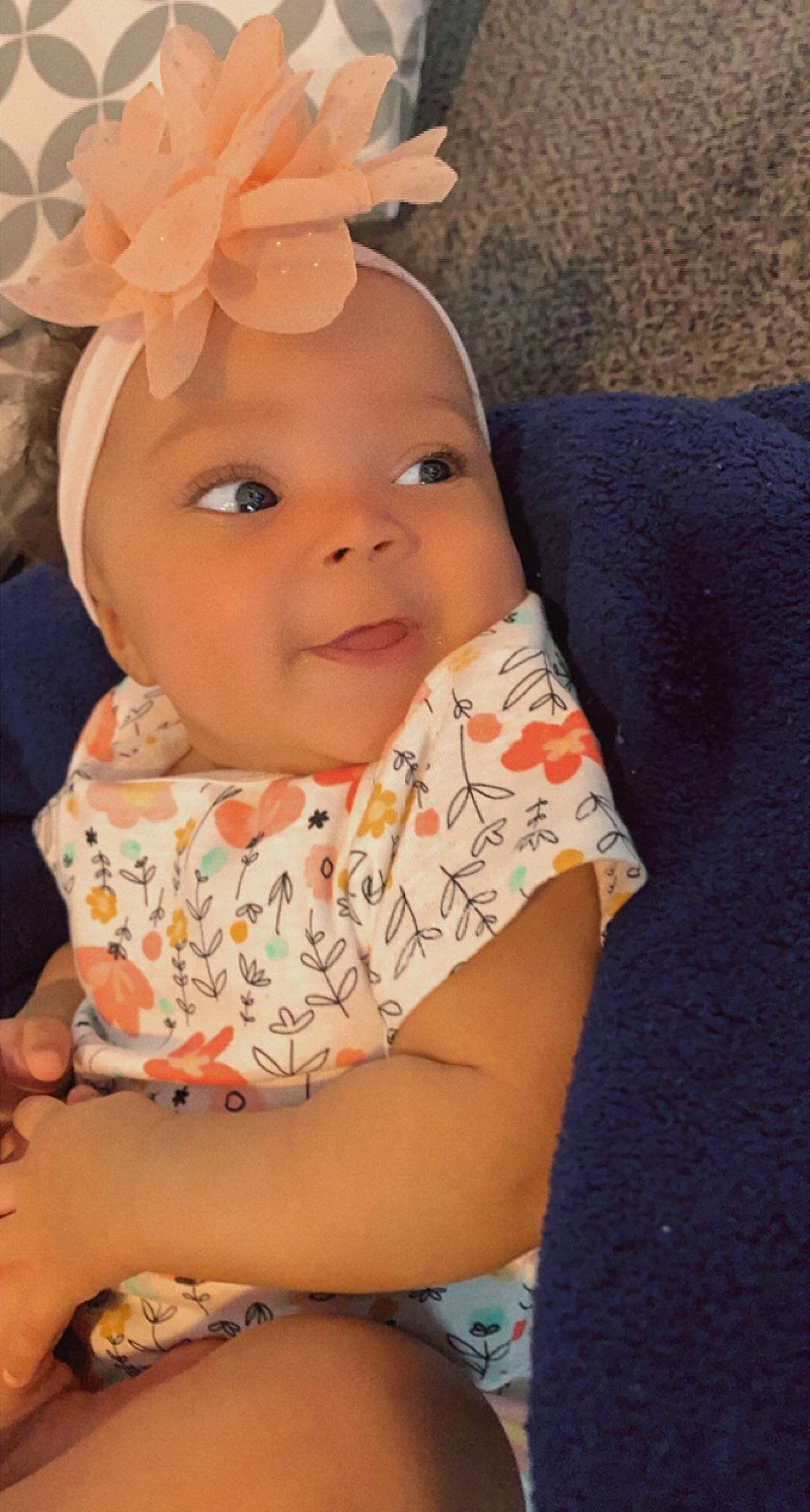 Amiyah joined the competition — help win amazing prizes! baby, baby_toddler_clothing, cheek, chin, eye, eyebrow, eyelash, finger, hairstyle, happy, head, headgear, headwear, human_body, iris, lip, mouth, nose, person, skin