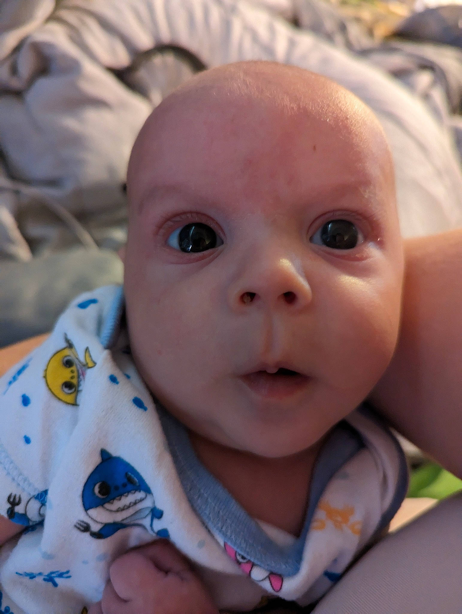 Miguel joined the competition — help win amazing prizes! baby, baby_toddler_clothing, cheek, chin, close_up, ear, eye, eyebrow, eyelash, facial_expression, happy, human, iris, lip, mouth, nose, person, product, skin, textile