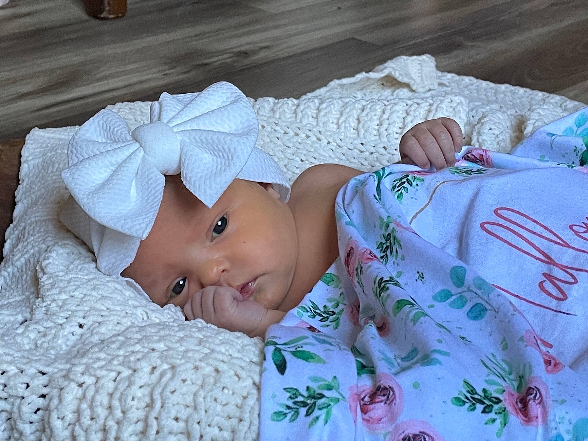 Malloree is registered to the contest to win money with this photo: baby, baby_products, baby_sleeping, baby_toddler_clothing, bedding, bedtime, cheek, child, comfort, hardwood, hat, headwear, linens, nap, pattern, person, skin, sleep, sleeve, textile