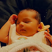 Liliana joined the competition — help win amazing prizes! baby, sleeping, blanket, pacifier, infant, cozy, closeup, face, peaceful, soft, warm, cute, child, portrait, resting, newborn, clothing, indoor, comfort, adorable