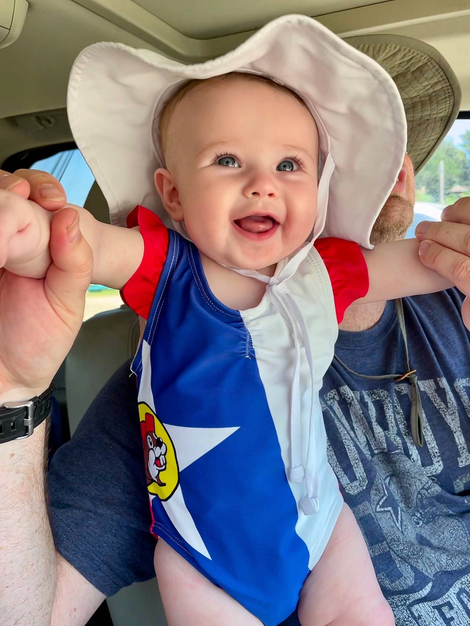 Berkley joined the competition — help win amazing prizes! baby, baby_toddler_clothing, eye, finger, gesture, hand, happy, human_body, joint, mouth, muscle, neck, person, product, skin, sleeve, smile, thumb, toddler, watch