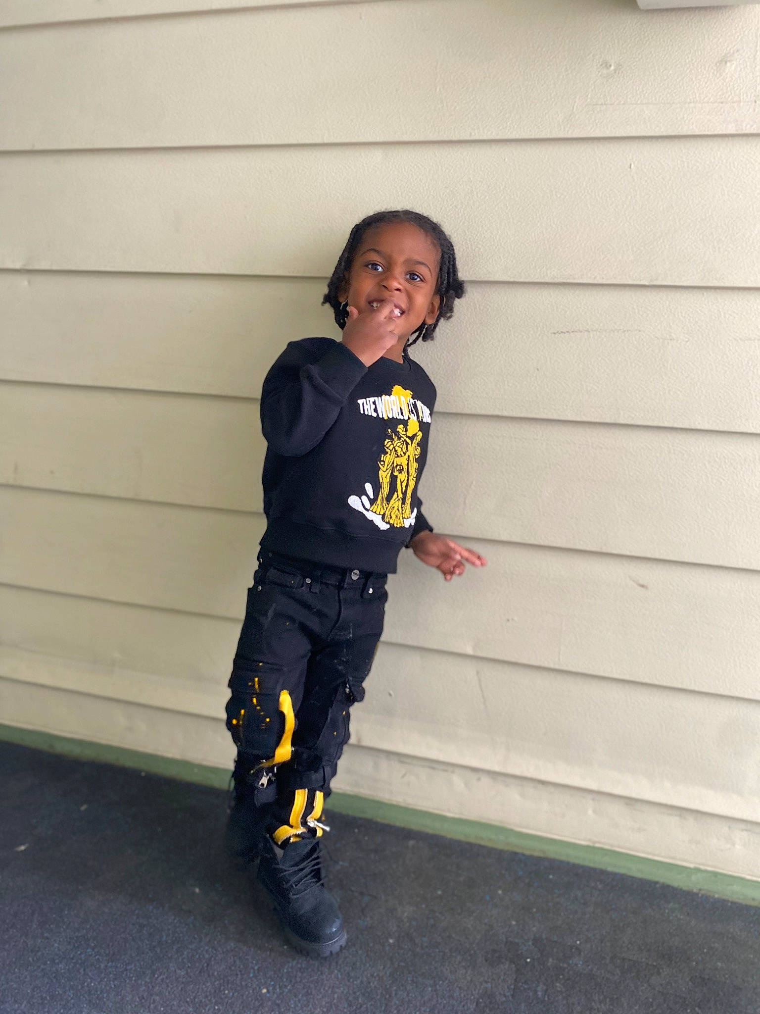 Auggi joined the competition — help win amazing prizes! active_pants, baby_toddler_clothing, child, denim, electric_blue, fun, happy, jersey, joy, knee, person, personal_protective_equipment, sleeve, smile, sportswear, sweatpant, t_shirt, thigh, toddler, uniform