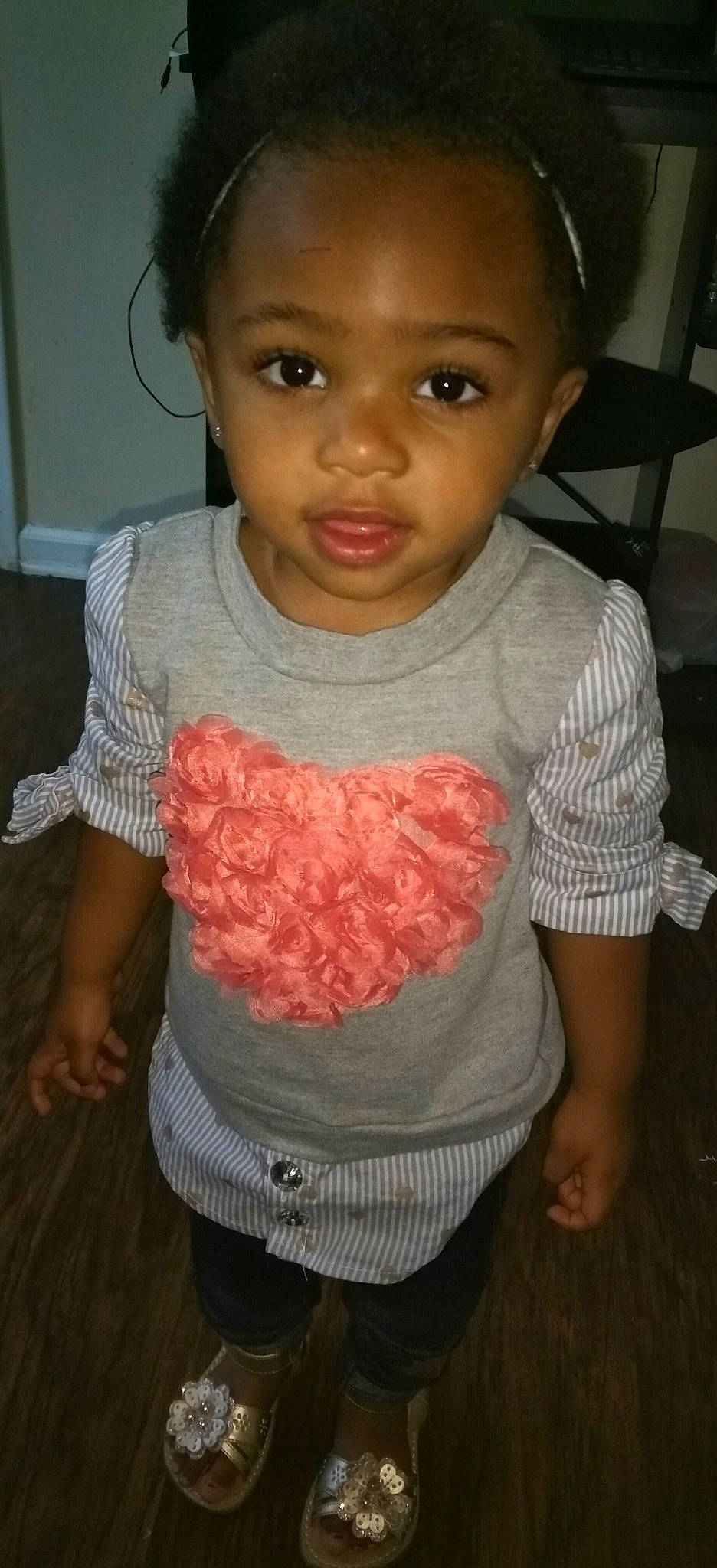 Jaléyah is registered to the contest to win money with this photo: baby_toddler_clothing, cheek, child, lip, person, pink, skin, smile, t_shirt, textile, toddler