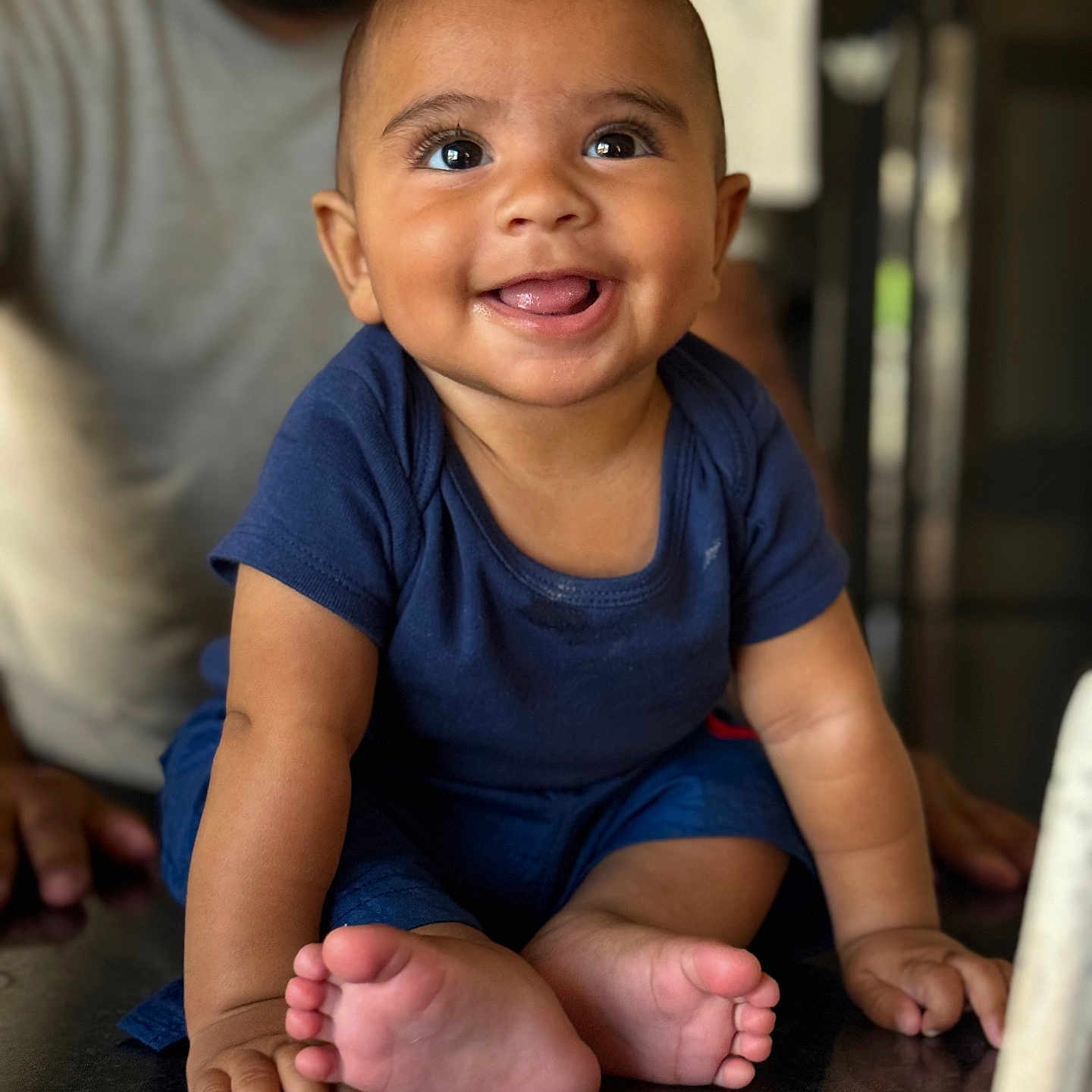 Benjamin joined the competition — help win amazing prizes! baby, babylaughing, bodypart, clothing, crawling, face, finger, hand, happy, head, laughing, mouth, pants, person, photography, portrait, sitting, smile, t_shirt, teeth