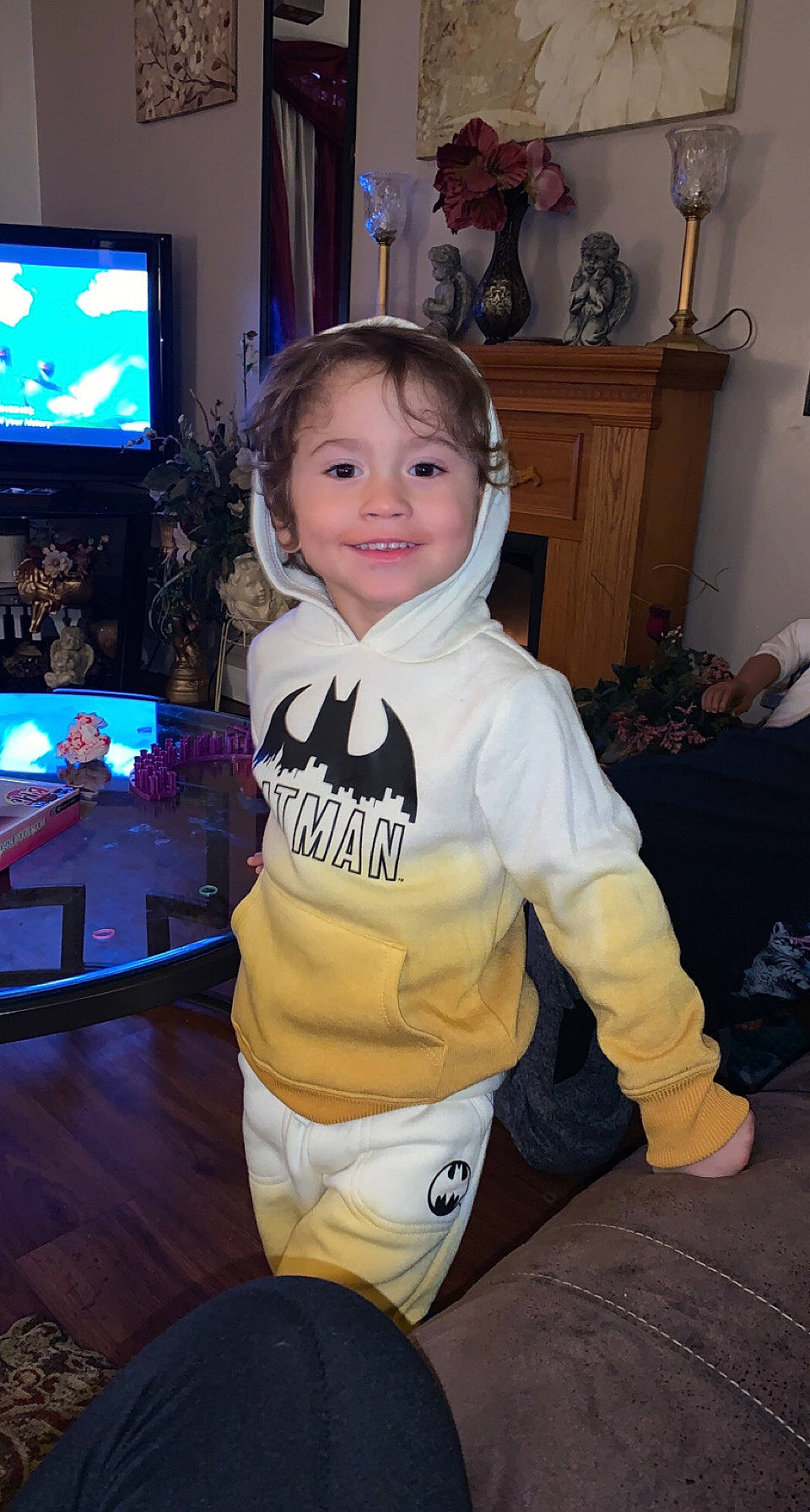 Liam joined the competition — help win amazing prizes! chair, child, couch, display_device, event, fun, happy, head, holiday, joy, led_backlit_lcd_display, person, picture_frame, plant, room, sitting, sleeve, smile, standing, television