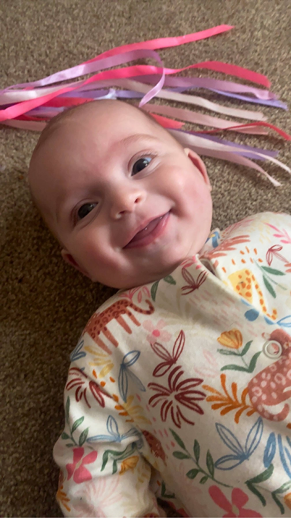 Arabella joined the competition — help win amazing prizes! baby, baby_laughing, baby_toddler_clothing, cheek, child, chin, eye, face, grass, happy, head, joy, linens, lip, nose, person, pink, skin, sleeve, smile