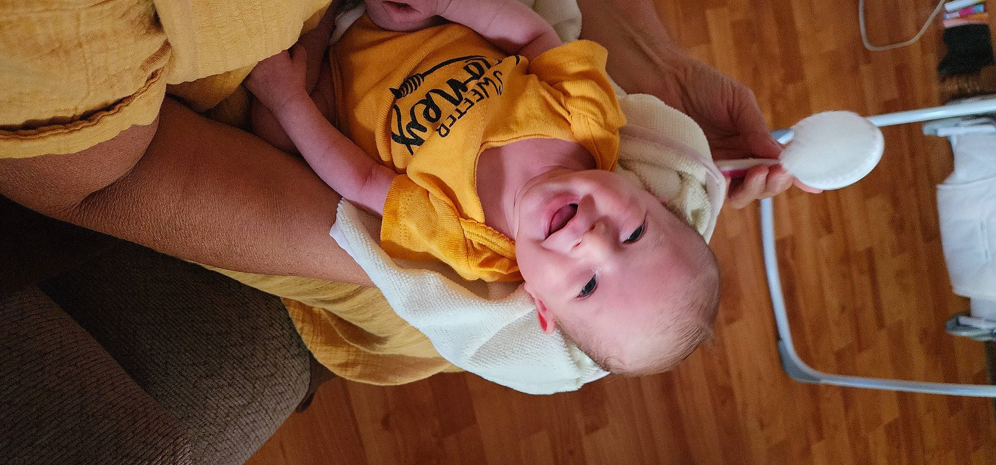 Cambree joined the competition — help win amazing prizes! baby, baby_products, baby_toddler_clothing, cheek, child, comfort, flooring, fun, gesture, happy, hardwood, kitchen_utensil, nail, nose, person, room, skin, smile, thumb, toddler