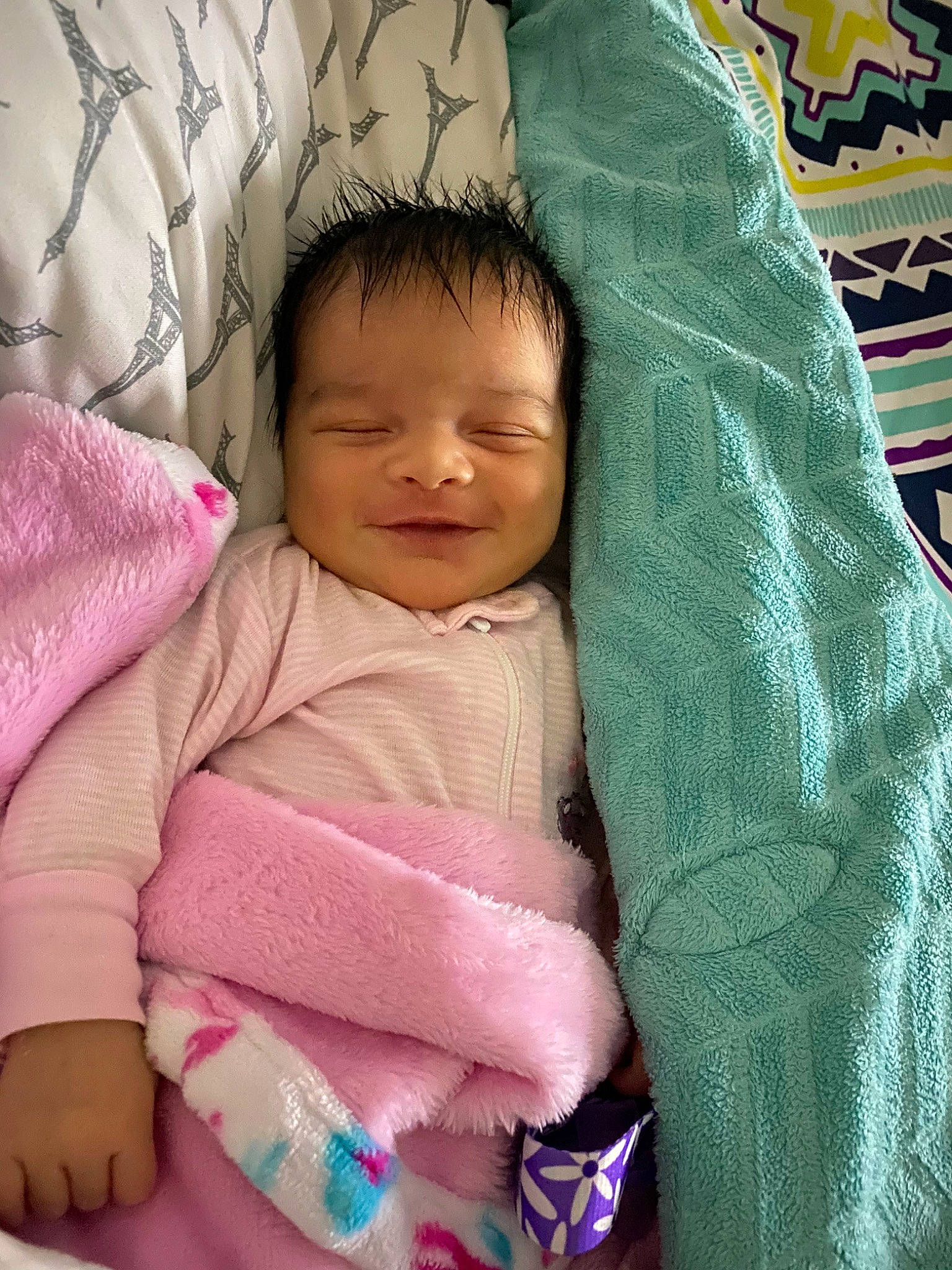 Kyleah joined the competition — help win amazing prizes! baby, bedding, bedtime, blanket, cheek, child, eye, linens, nap_mat, person, pink, skin, sleep, textile, toddler