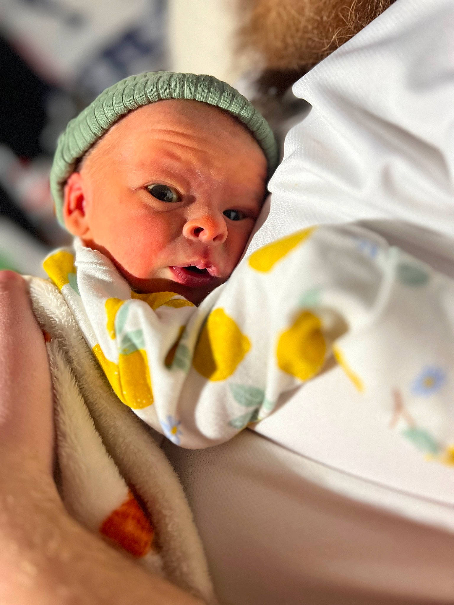 Karl is registered to the contest to win money with this photo: baby, baby_products, baby_sleeping, baby_toddler_clothing, child, comfort, eyebrow, fashion_accessory, fun, gesture, happy, linens, mouth, nail, nose, person, room, skin, thumb, toddler