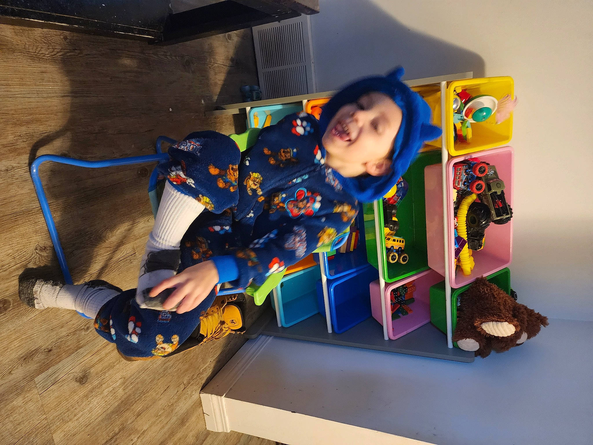 Seth Jacob Poole joined the competition — help win amazing prizes! child, electric_blue, flooring, fun, hardwood, headwear, leisure, magenta, person, play, room, sitting, sock, toddler, visual_arts, wood