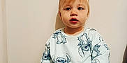 Eva a rejoint le concours — aidez-le/la à gagner de superbes lots ! toddler, child, pajamas, blonde_hair, sitting, indoor, wall, clothing, person, cute, young_child, portrait, casual, relaxed, small_child, face, human, light_skin, looking_away, seated