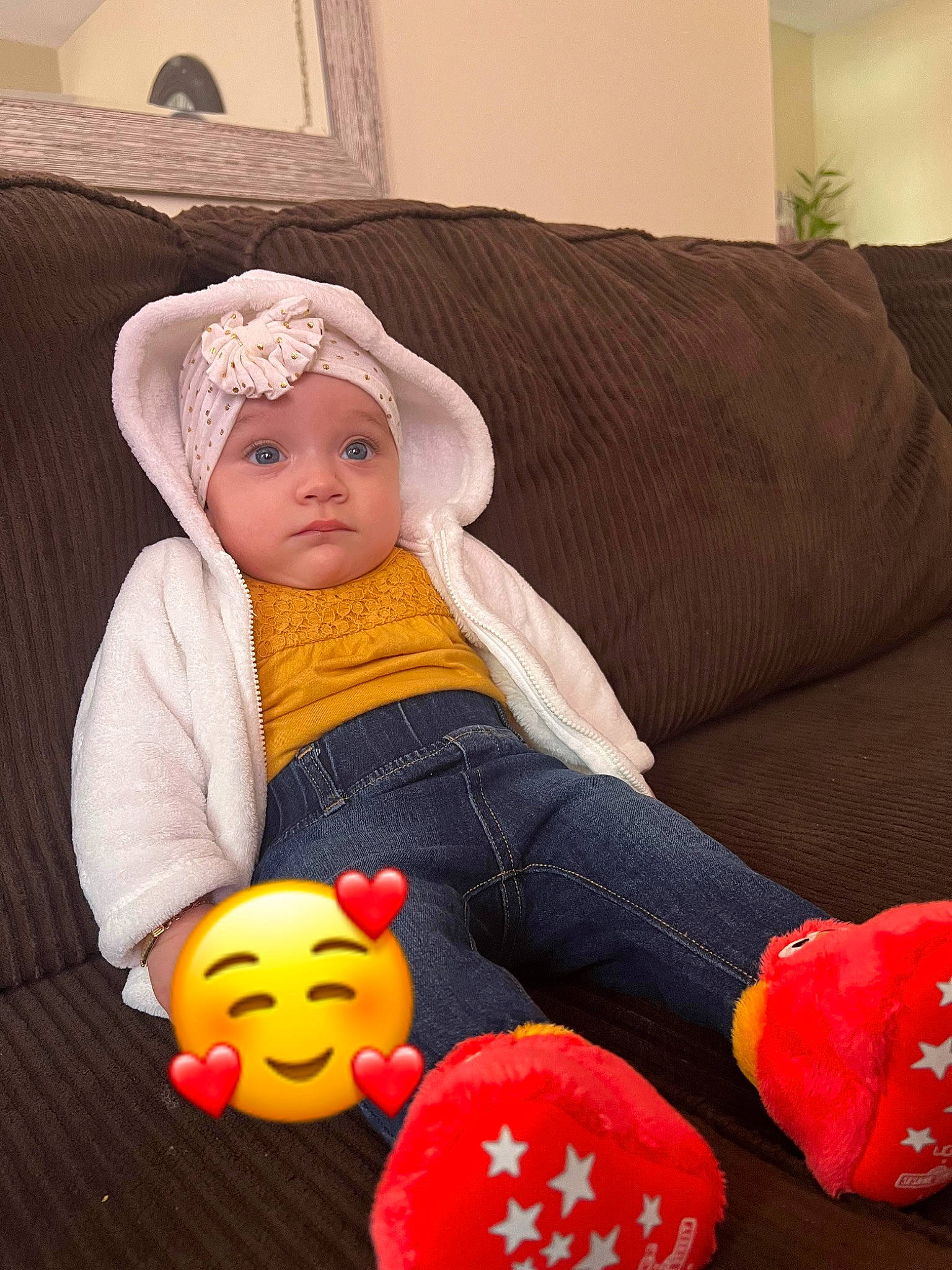 Remedy joined the competition — help win amazing prizes! baby, baby_toddler_clothing, calabaza, cheek, child, comfort, couch, flooring, happy, head, headgear, headwear, holiday, human_body, lap, nose, orange, person, plant, toddler