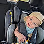 Aaron participe au concours pour gagner de l'argent avec cette photo : baby, child, car_seat, miophy, blue_eyes, cap, striped_cap, pacifier, beaded_pacifier_clip, car_interior, safety_harness, smiling, pointing, cute, infant, seatbelt, window, scenic_view, happy, clothing