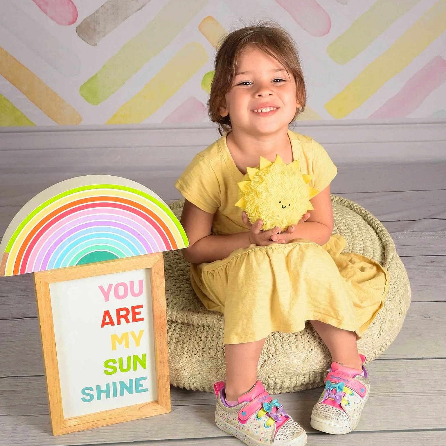 Delilah joined the competition — help win amazing prizes! blonde, child, clothing, cream, dessert, face, female, footwear, furniture, girl, hair, happy, head, person, photography, portrait, shoe, sitting, sleeve, smile