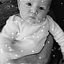 Leanna participe au concours pour gagner de l'argent avec cette photo : baby, infant, black_and_white, sparkles, portrait, cute, child, face, eyes, expression, clothing, sitting, hand, holding, monochrome, soft, young, person, closeup, adorable