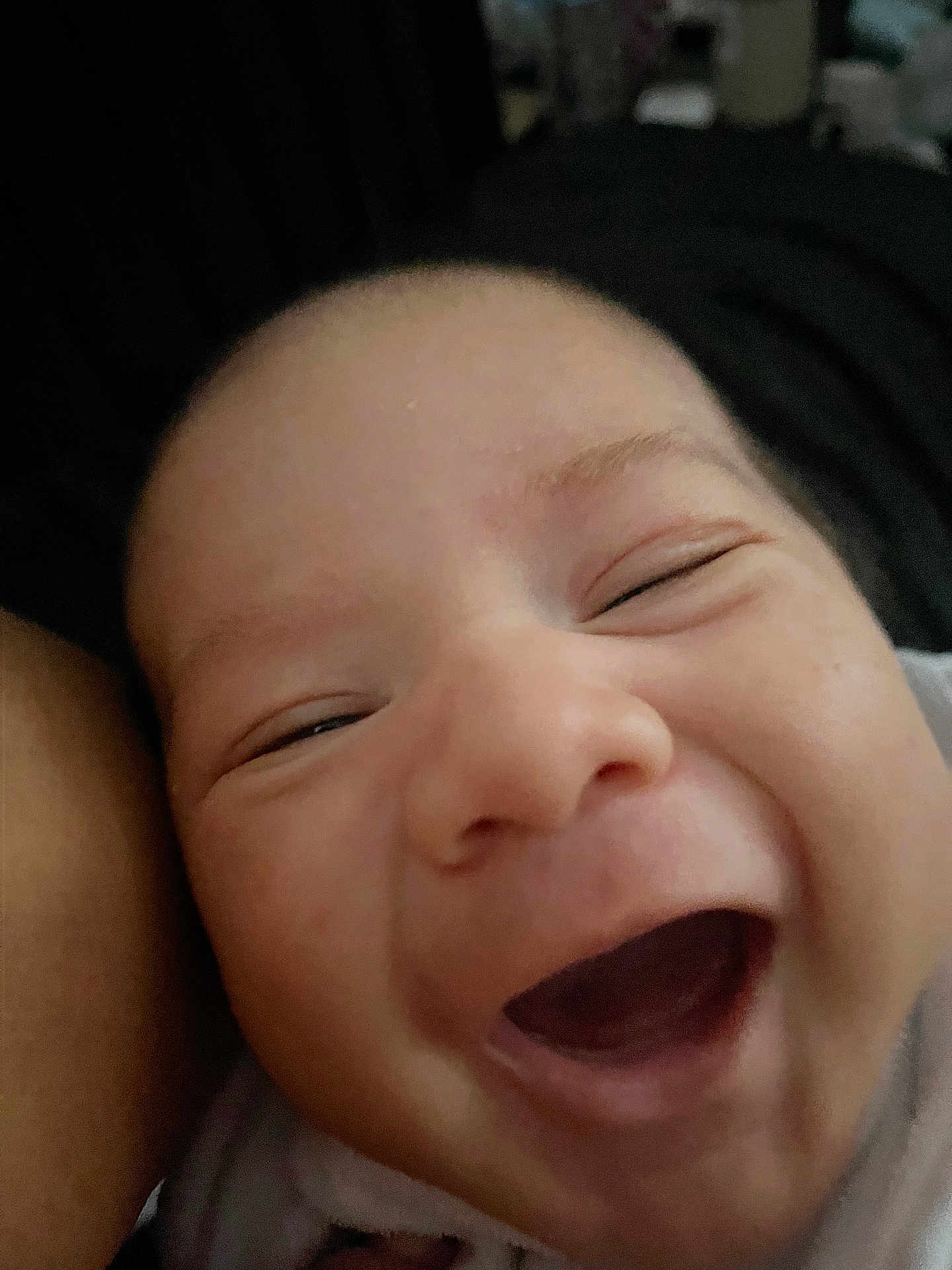 Angel is registered to the contest to win money with this photo: baby, face, smile, laughing, closeup, infant, joy, expression, skin, person, child, happy, mouth, nose, cheek, eyelid, emotion, portrait, cute, head