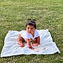 animal, baby, bird, blanket, crawling, face, grass, head, lawn, nature, outdoors, park, person, photography, plant, portrait, quilt, sitting, summer, towel