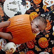 Juan joined the competition — help win amazing prizes! toddler, pumpkin, halloween, baby, blanket, orange, face, child, holiday, decor, festive, cute, autumn, jack_o_lantern, pattern, smiling, playful, indoors, young_child, celebration