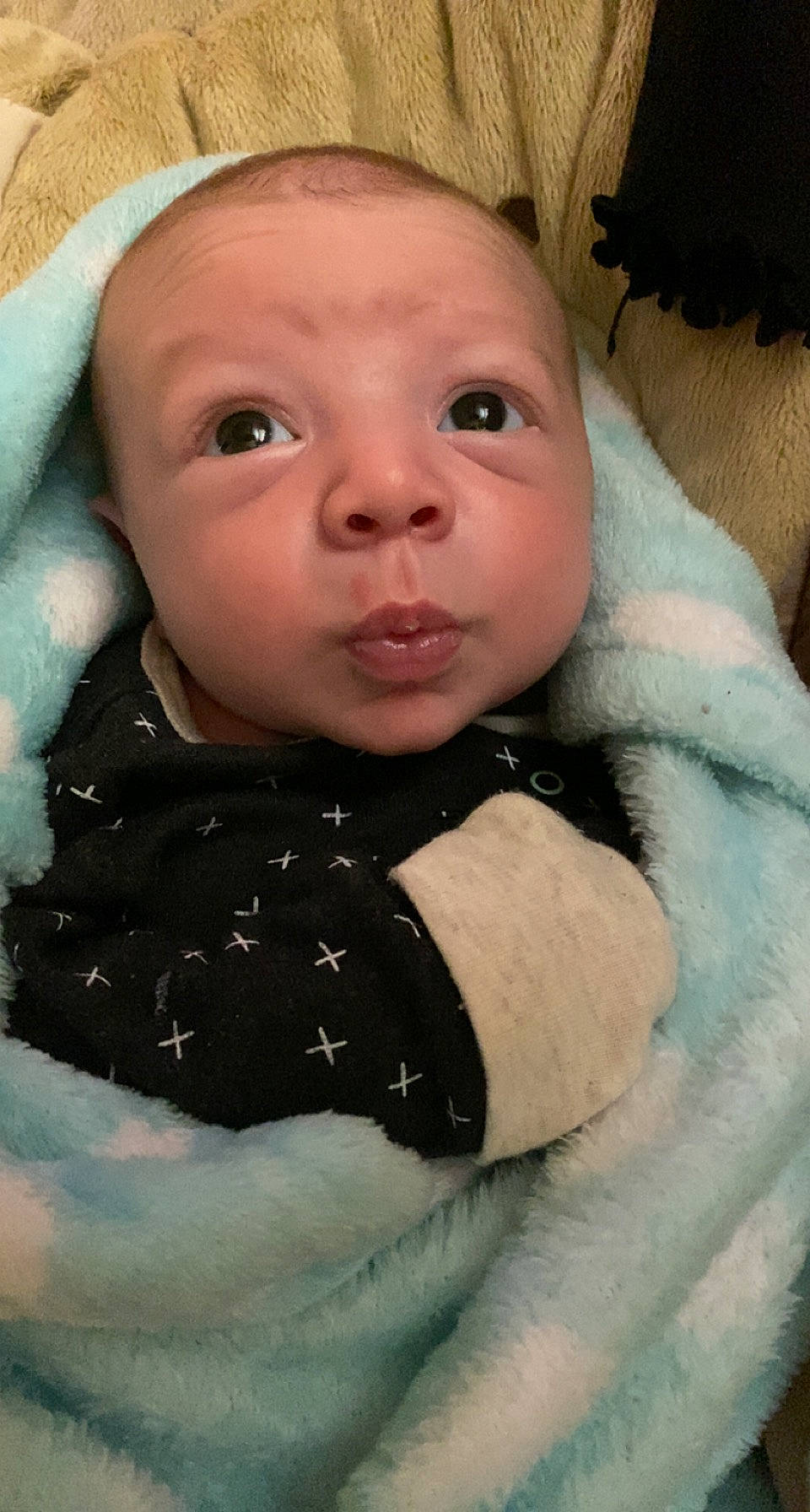 Khyson is registered to the contest to win money with this photo: baby, baby_toddler_clothing, cheek, child, clothing, collar, comfort, eye, eyebrow, eyelash, head, iris, jacket, linens, lip, nose, outerwear, person, skin, sleeve