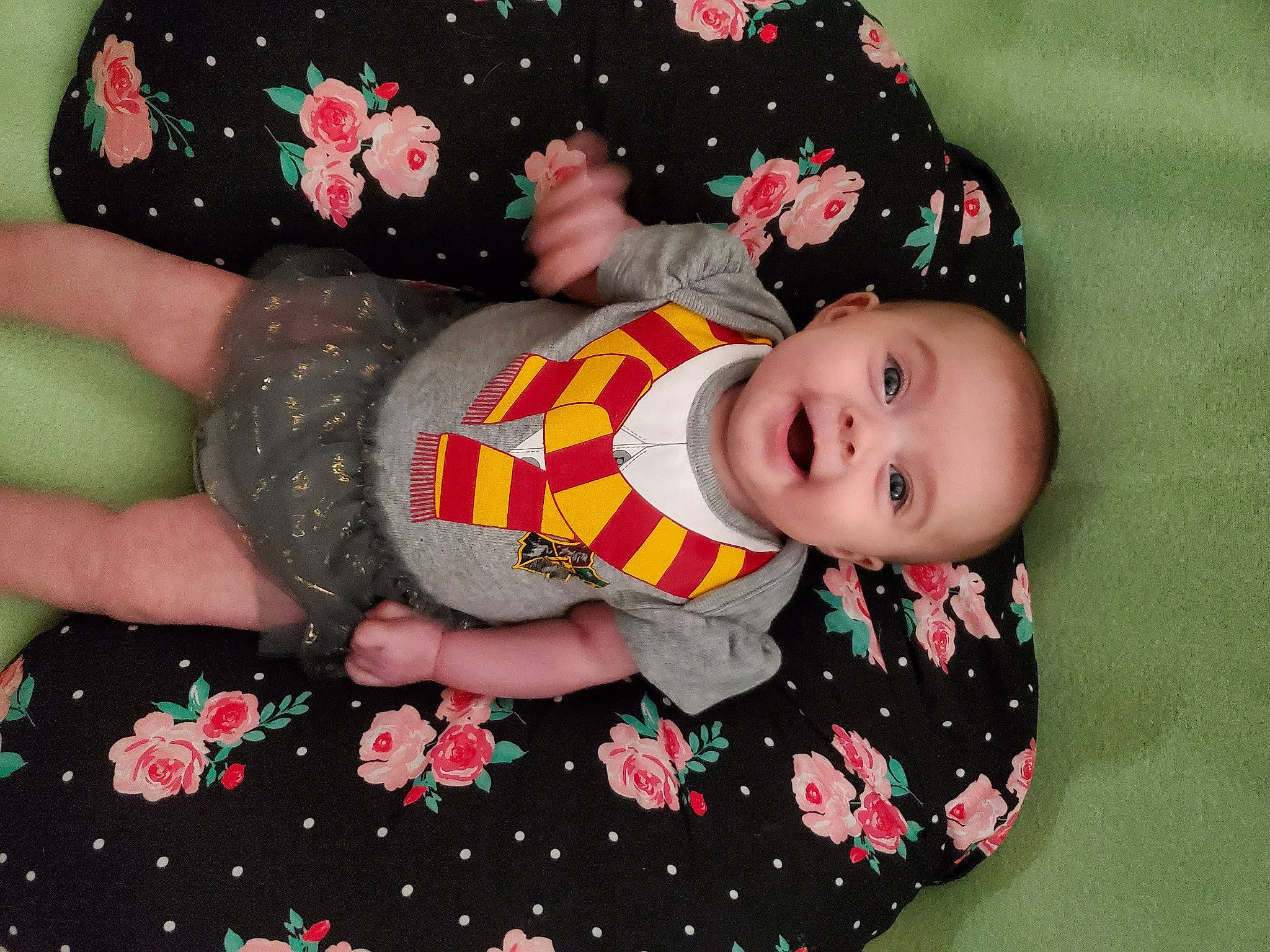 Katrina joined the competition — help win amazing prizes! arm, baby, baby_toddler_clothing, child, dress, facial_expression, finger, hand, happy, leg, nail, pattern, person, pink, product, red, sleeve, smile, textile, toddler