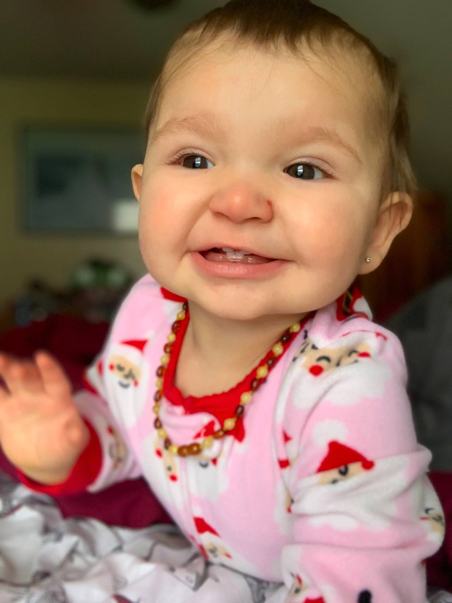 Elise is registered to the contest to win money with this photo: baby, baby_toddler_clothing, carmine, cheek, child, dress, event, eyelash, fun, happy, joy, lip, pattern, person, portrait_photography, sitting, skin, sleeve, smile, sweetness