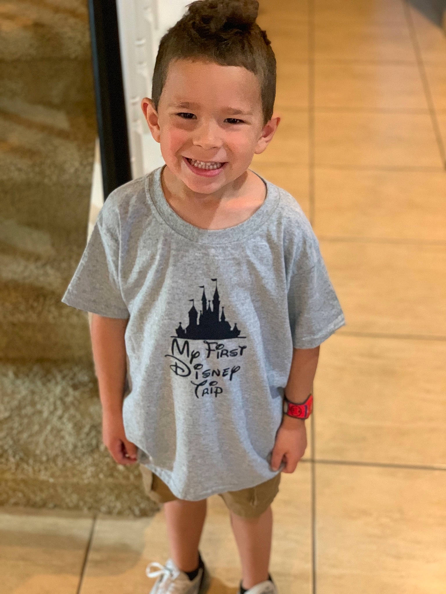 Carter Jon Ponte is registered to the contest to win money with this photo: baby_toddler_clothing, cool, face, floor, flooring, hair, hairstyle, happy, joint, joy, leg, leisure, neck, person, shoulder, sleeve, smile, sportswear, t_shirt, toddler