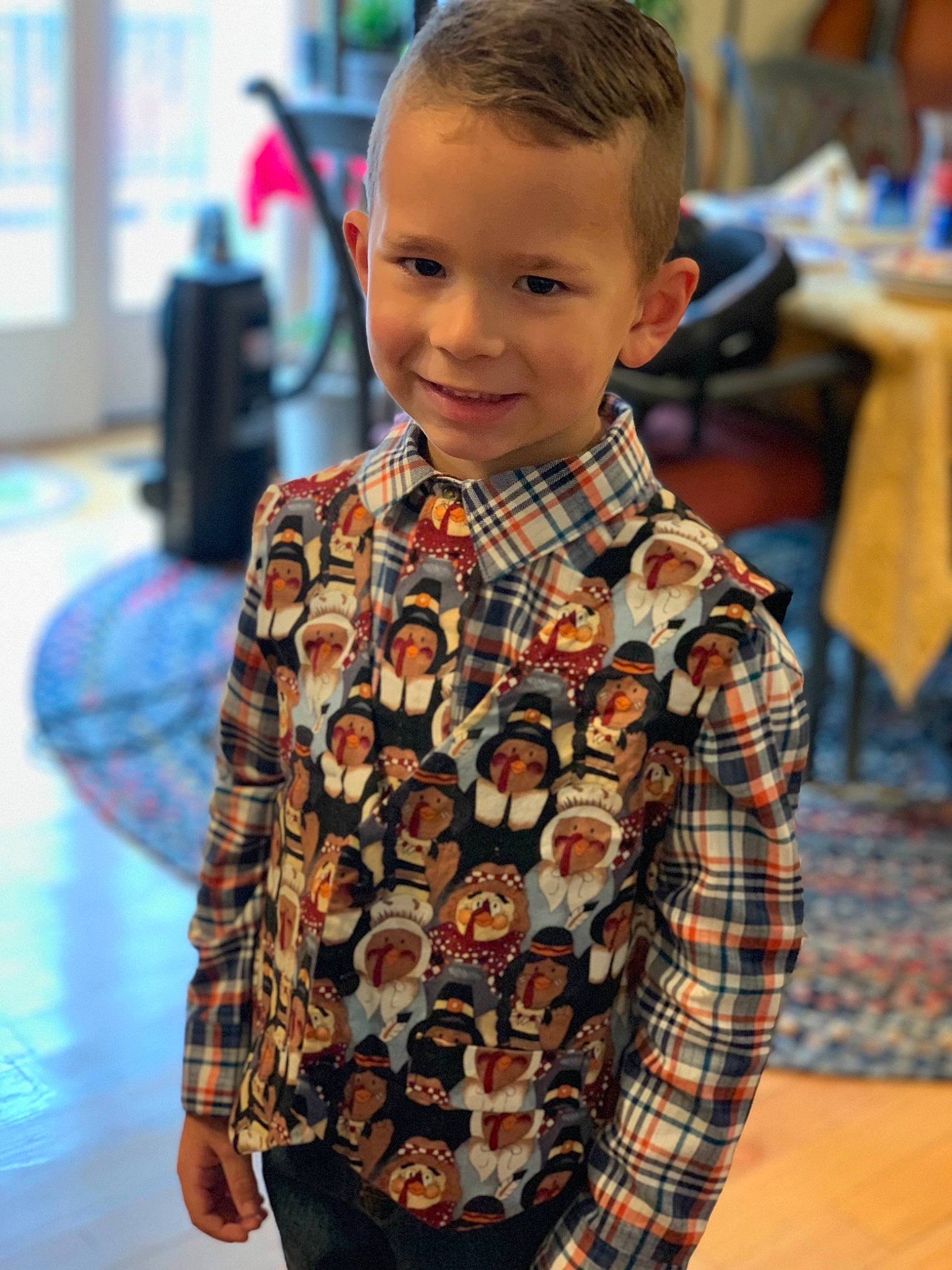 Carter Jon Ponte joined the competition — help win amazing prizes! blazer, child, collar, dress_shirt, electric_blue, event, fashion_design, flooring, fun, hairstyle, happy, iris, joy, pattern, person, plaid, sleeve, smile, street_fashion, t_shirt