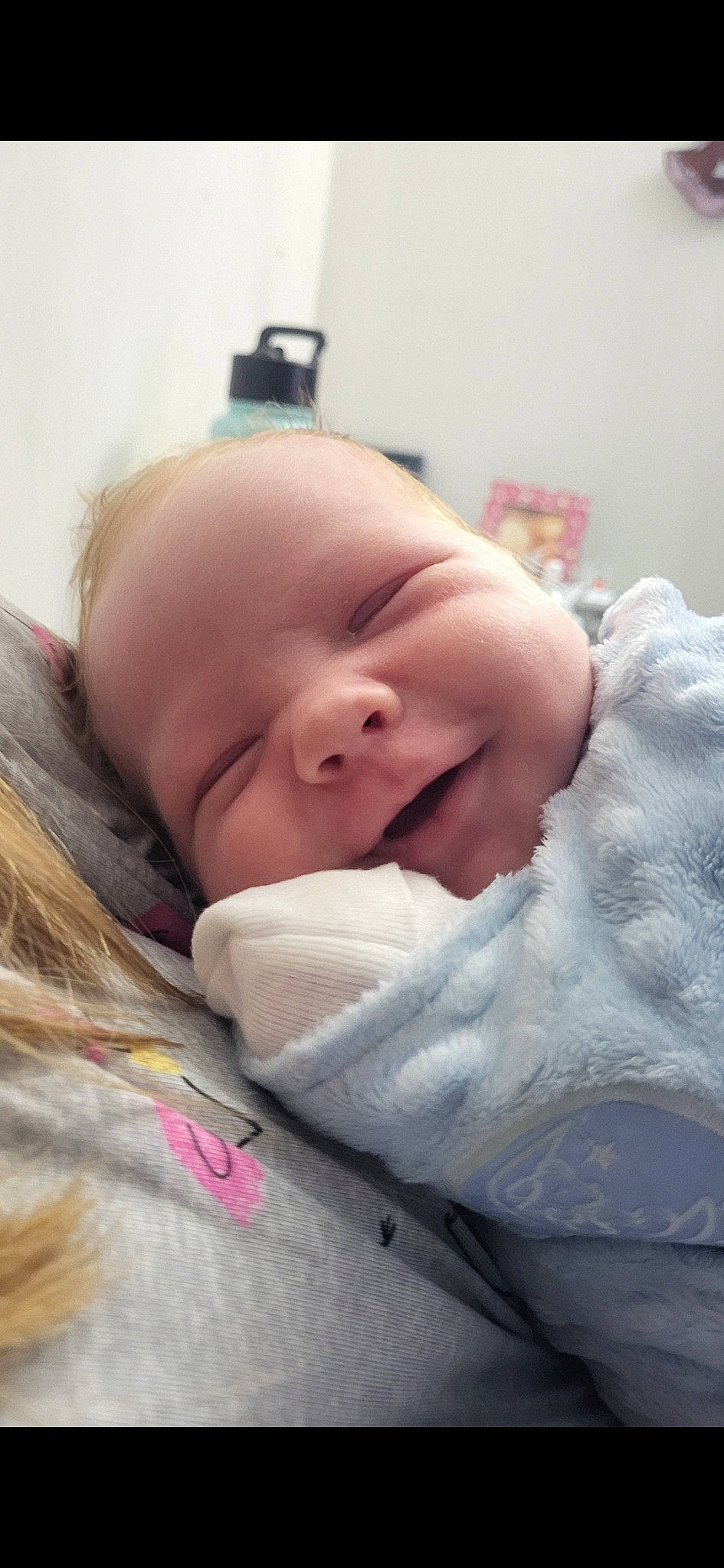 Noah joined the competition — help win amazing prizes! baby, baby_toddler_clothing, cheek, child, comfort, ear, eyebrow, eyelash, fun, fur, happy, linens, lip, nose, person, pink, portrait_photography, room, skin, smile