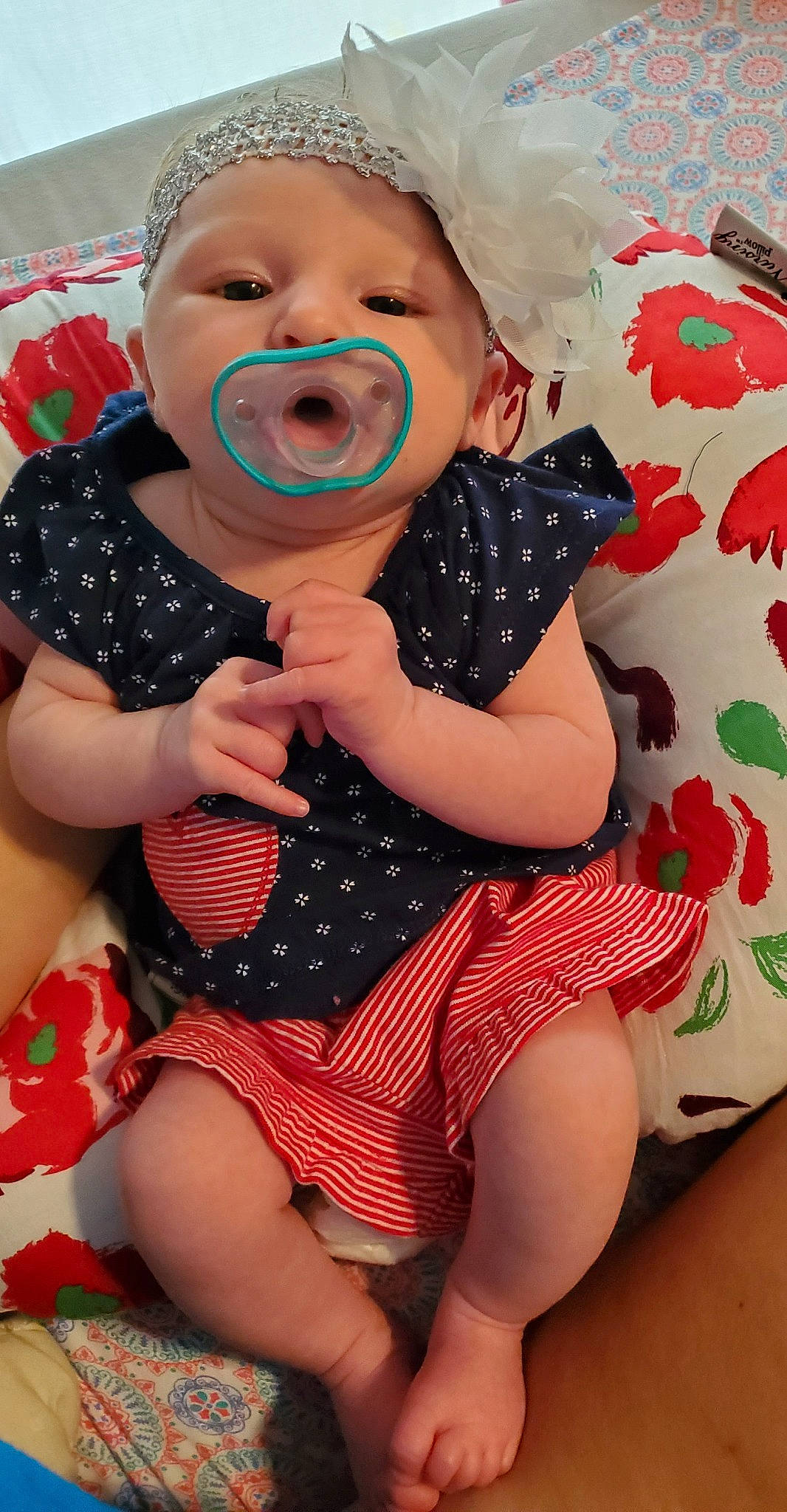 Annaliese is registered to the contest to win money with this photo: baby, baby_toddler_clothing, cheek, child, design, facial_expression, fun, happy, leg, mouth, pattern, person, play, polka_dot, smile, thigh, toddler