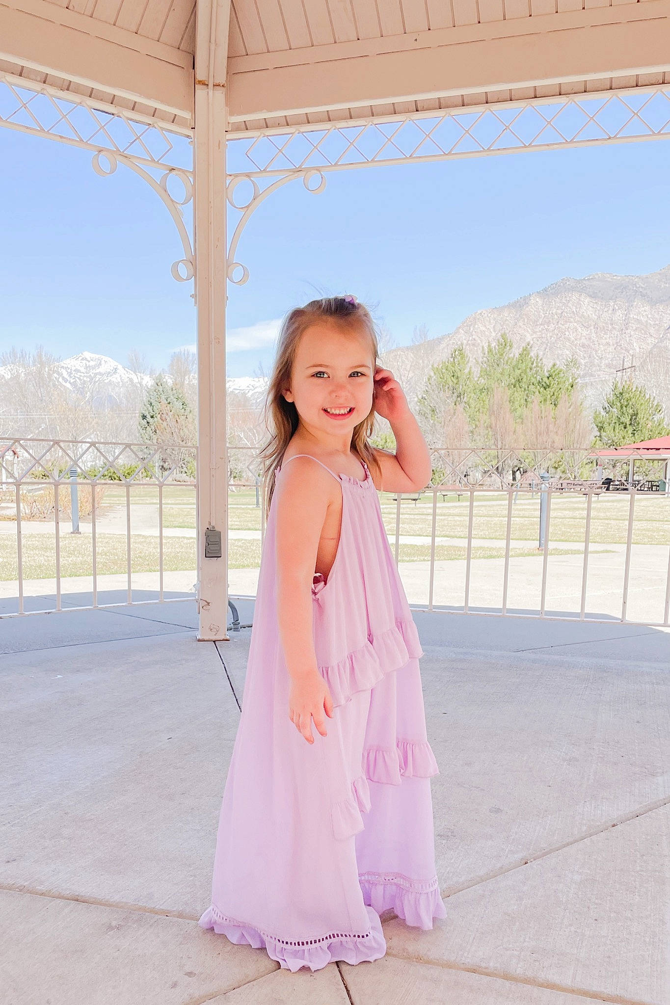 Marley joined the competition — help win amazing prizes! day_dress, dress, electric_blue, event, fashion_design, formal_wear, fun, gown, happy, joy, leisure, long_hair, mountain, person, plant, sky, smile, street_fashion, summer, travel