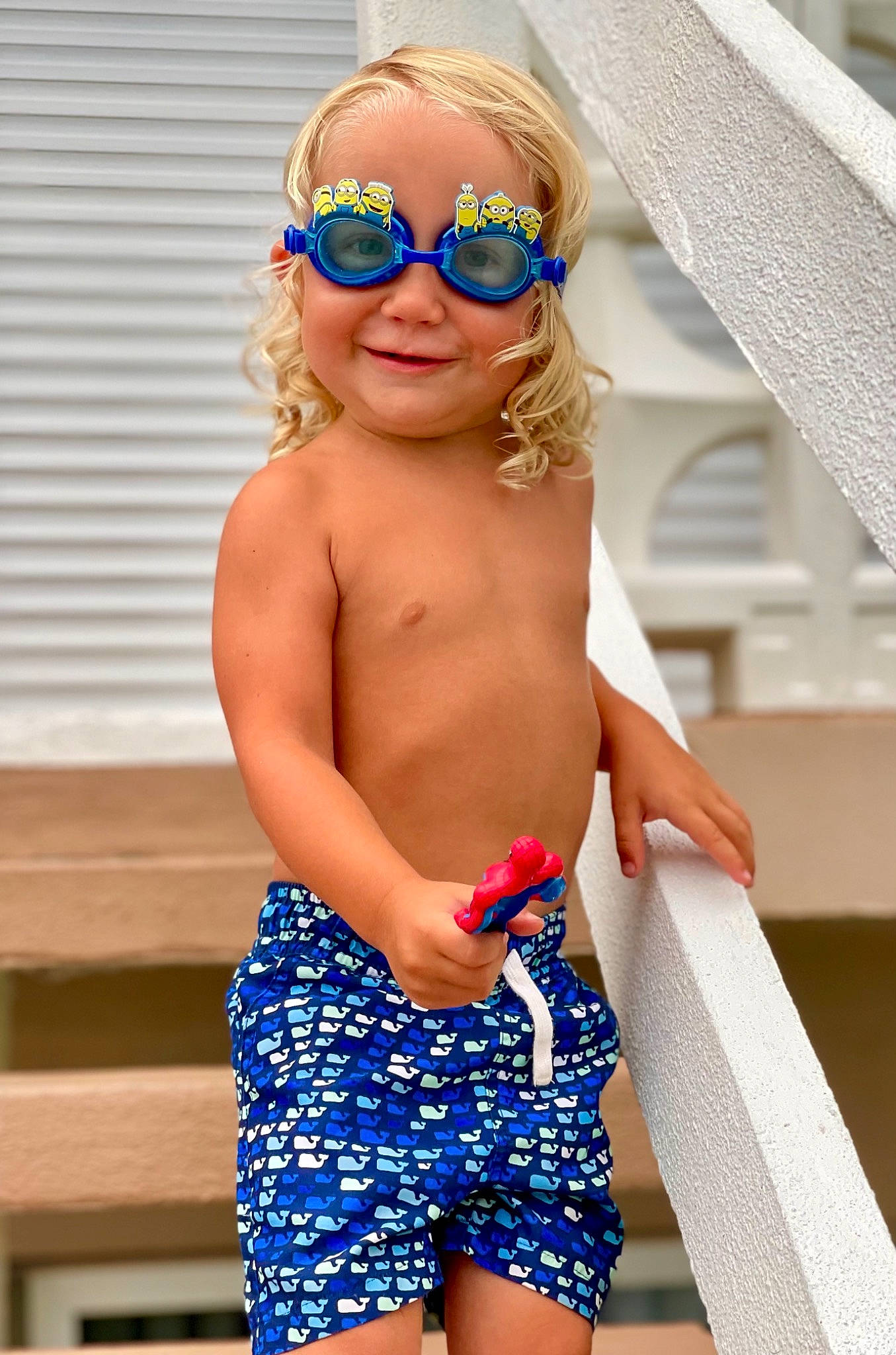 Case Allen is registered to the contest to win money with this photo: aqua, azure, blue, electric_blue, eyewear, facial_expression, glasses, goggles, hair, happy, joy, person, shoulder, smile, summer, sunglasses, swimwear, thigh, toddler, trunks