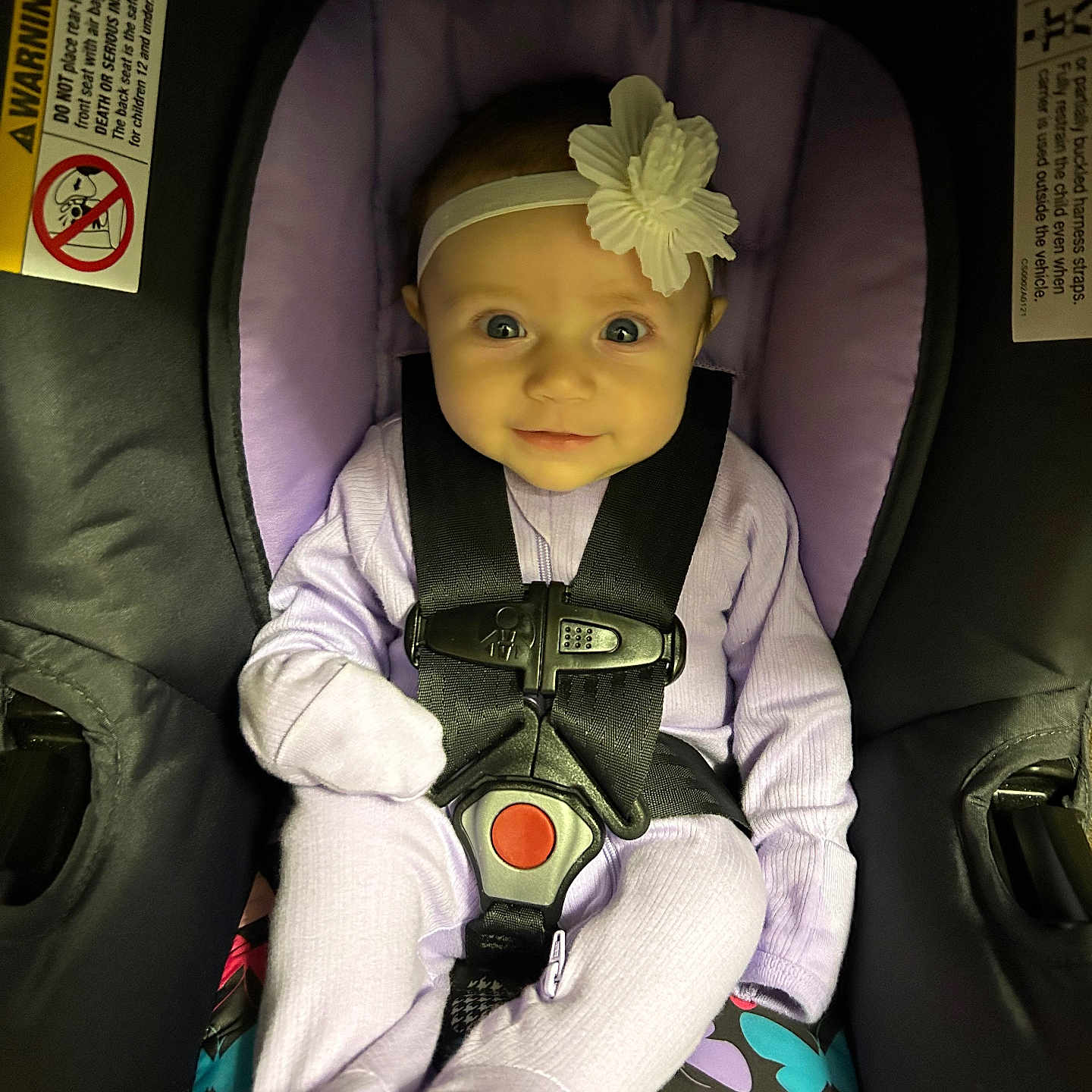 Amelia joined the competition — help win amazing prizes! accessories, baby, bodypart, bonnet, car, car_interior, carseat, clothing, cushion, face, finger, hand, hat, head, homedecor, person, photography, portrait, transportation, vehicle