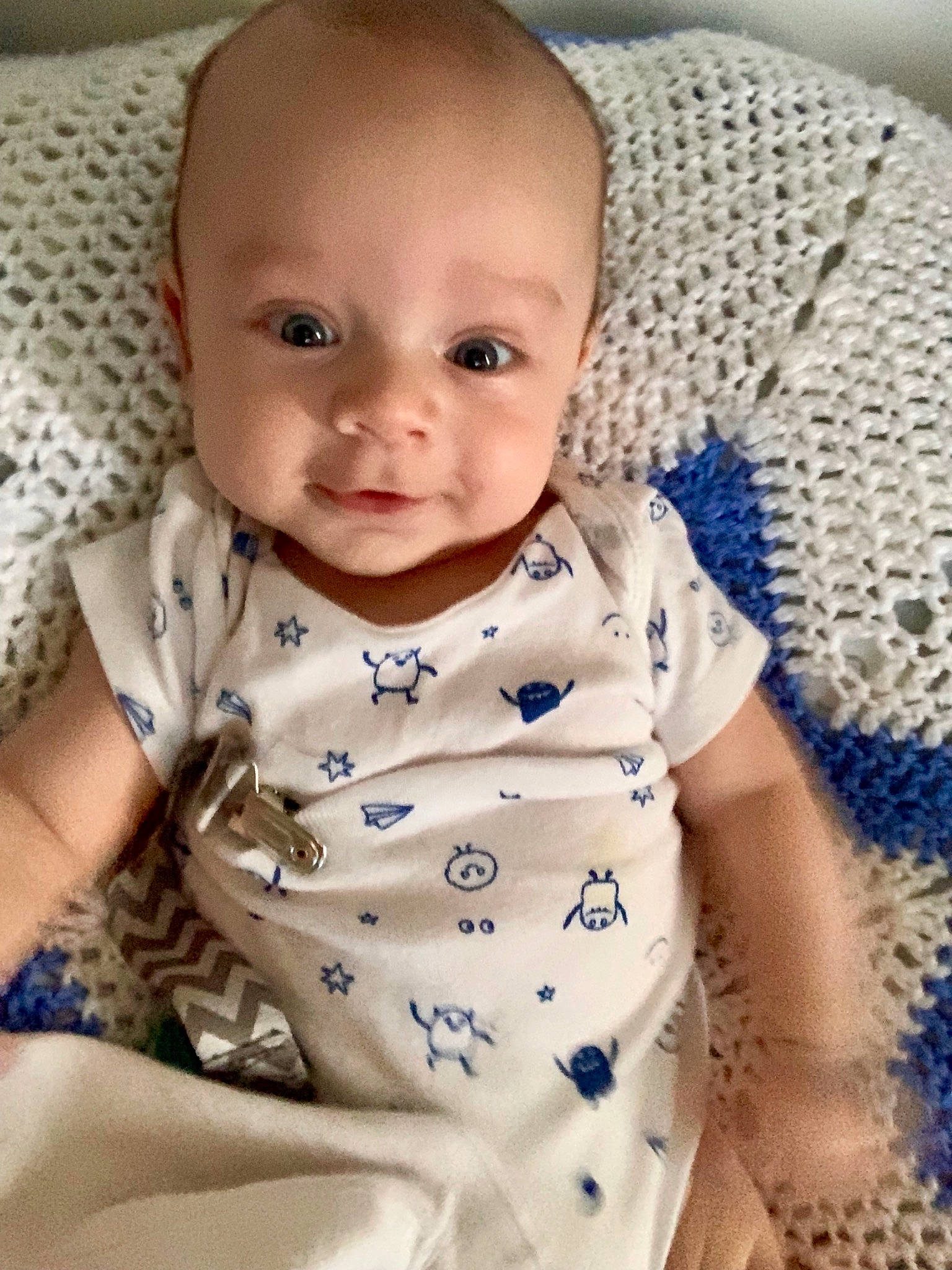 Caleb is registered to the contest to win money with this photo: baby, baby_products, baby_toddler_clothing, cheek, child, face, head, lip, nose, person, skin, smile, toddler
