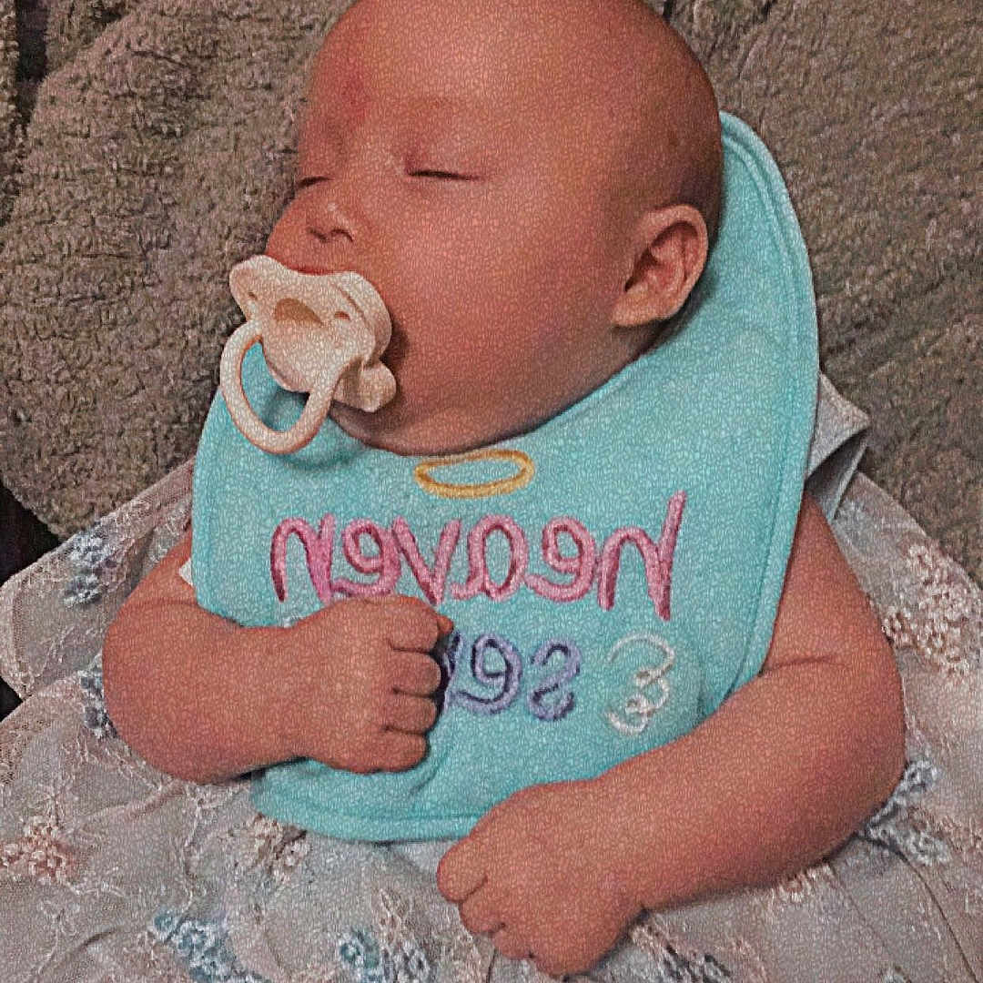 Lilly-Mae is registered to the contest to win money with this photo: accessories, baby, bed, bib, blanket, bonnet, clothing, cushion, face, furniture, hat, head, homedecor, linen, newborn, person, photography, portrait, quilt, sleeping