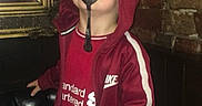 Bobby is registered to the contest to win money with this photo: cap, clothing, coat, cutlery, face, head, hood, hoodie, jacket, kitchenutensil, knitwear, ladle, maroon, person, photography, portrait, spoon, sweater, sweatshirt, t_shirt