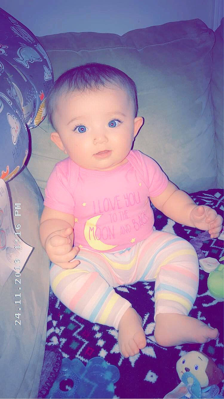 Joslyn joined the competition — help win amazing prizes! baby, baby_products, baby_toddler_clothing, beauty, cheek, child, eye, face, head, iris, lip, person, photography, pink, play, product, purple, sitting, skin, smile