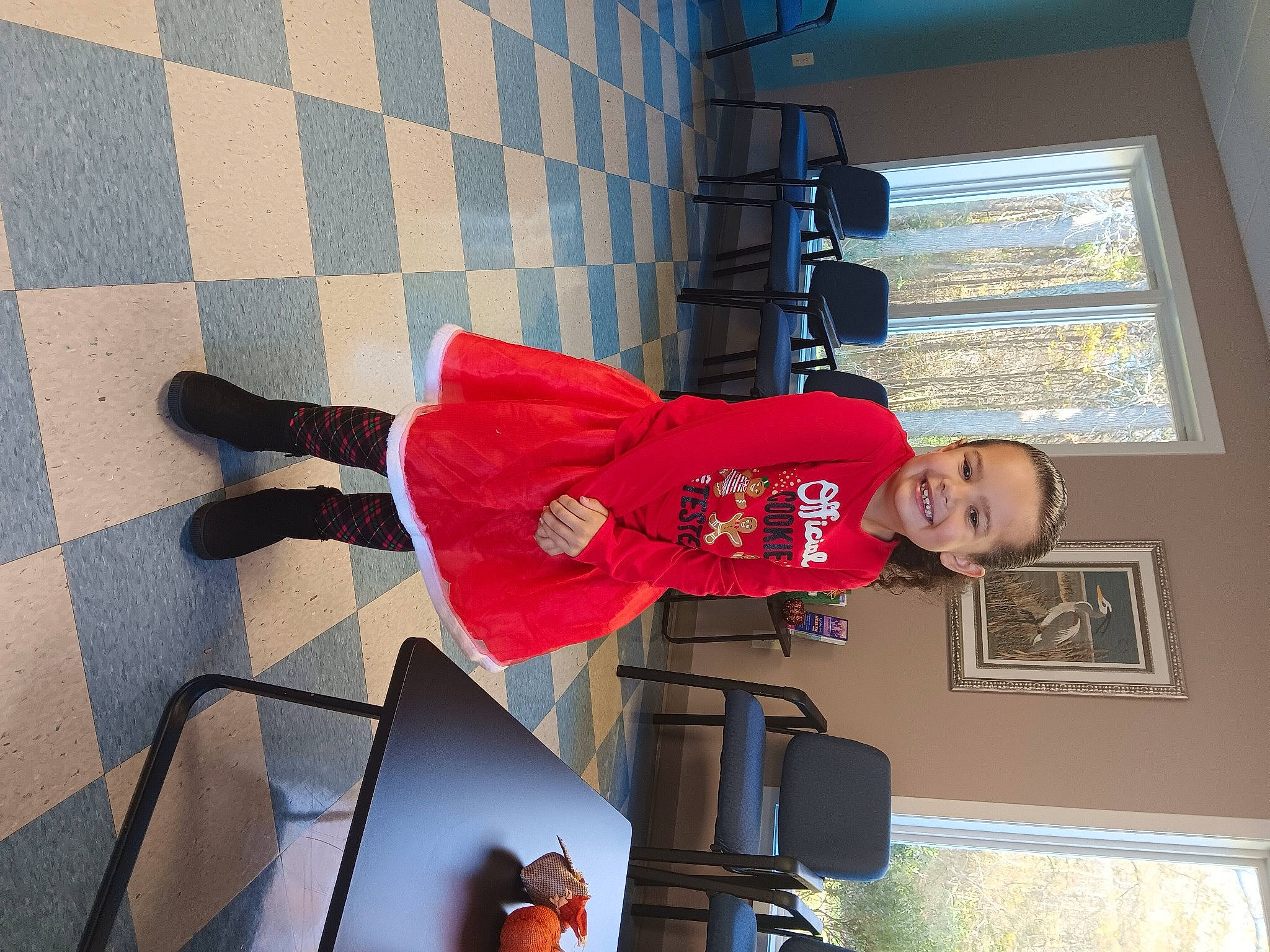 Maya joined the competition — help win amazing prizes! bag, carmine, chair, comfort, flooring, human_leg, joy, laptop, luggage_and_bags, pattern, person, personal_computer, room, sitting, table, window