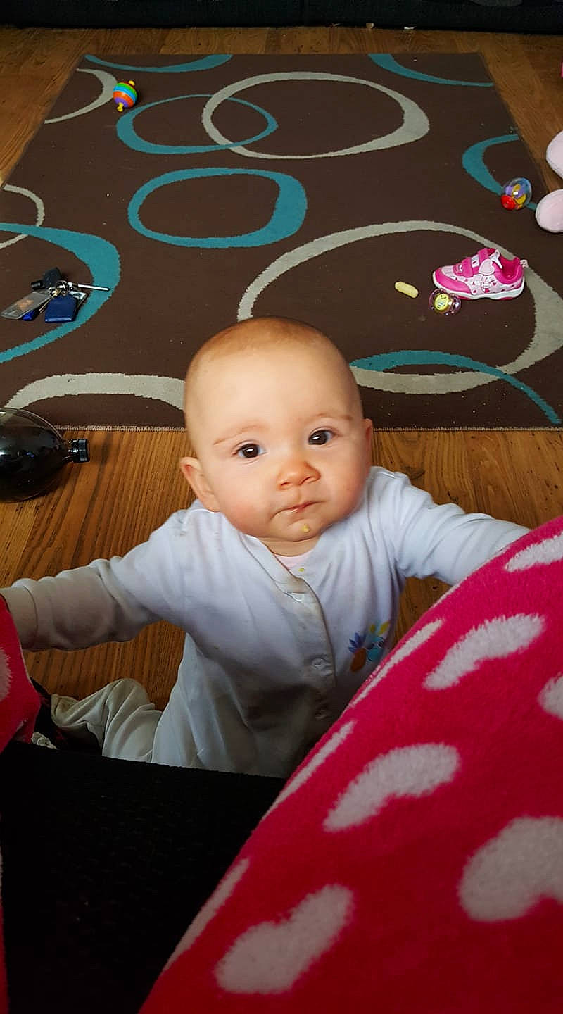 Kacey is registered to the contest to win money with this photo: boy, child, day, eye, fun, girl, infant, organ, person, pink, play, product, red, sitting, skin, smile, toddler