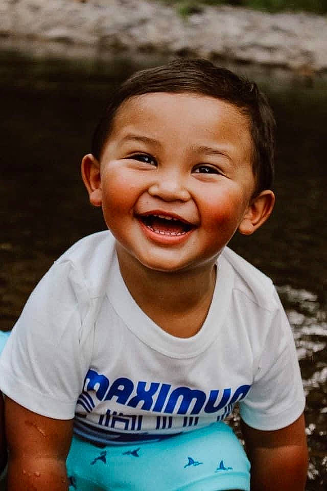 Jase is registered to the contest to win money with this photo: blue, cheek, child, face, facial_expression, forehead, fun, happy, joy, laugh, nose, people, person, photography, skin, smile, toddler, vacation