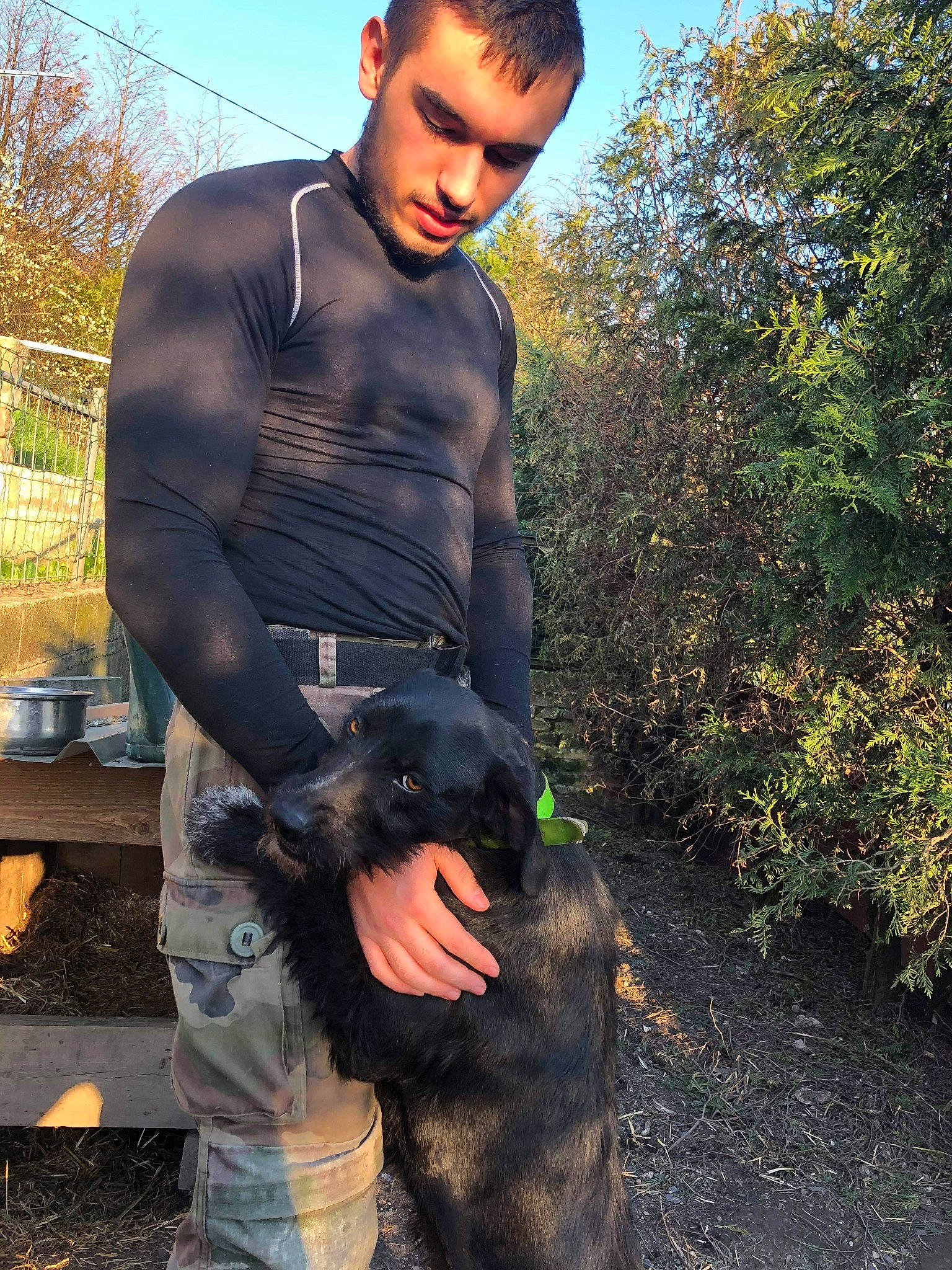 Or-k participe au concours pour gagner de l'argent avec cette photo : canidae, dog, dog_breed, guard_dog, jacket, jeans, sporting_group, t_shirt, tree, wetsuit