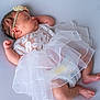 Alana joined the competition — help win amazing prizes! adorable, baby, child, cute, diaper, dress, flower, headband, indoors, infant, lace, laying, newborn, peaceful, portrait, resting, skin, sleeping, soft, white