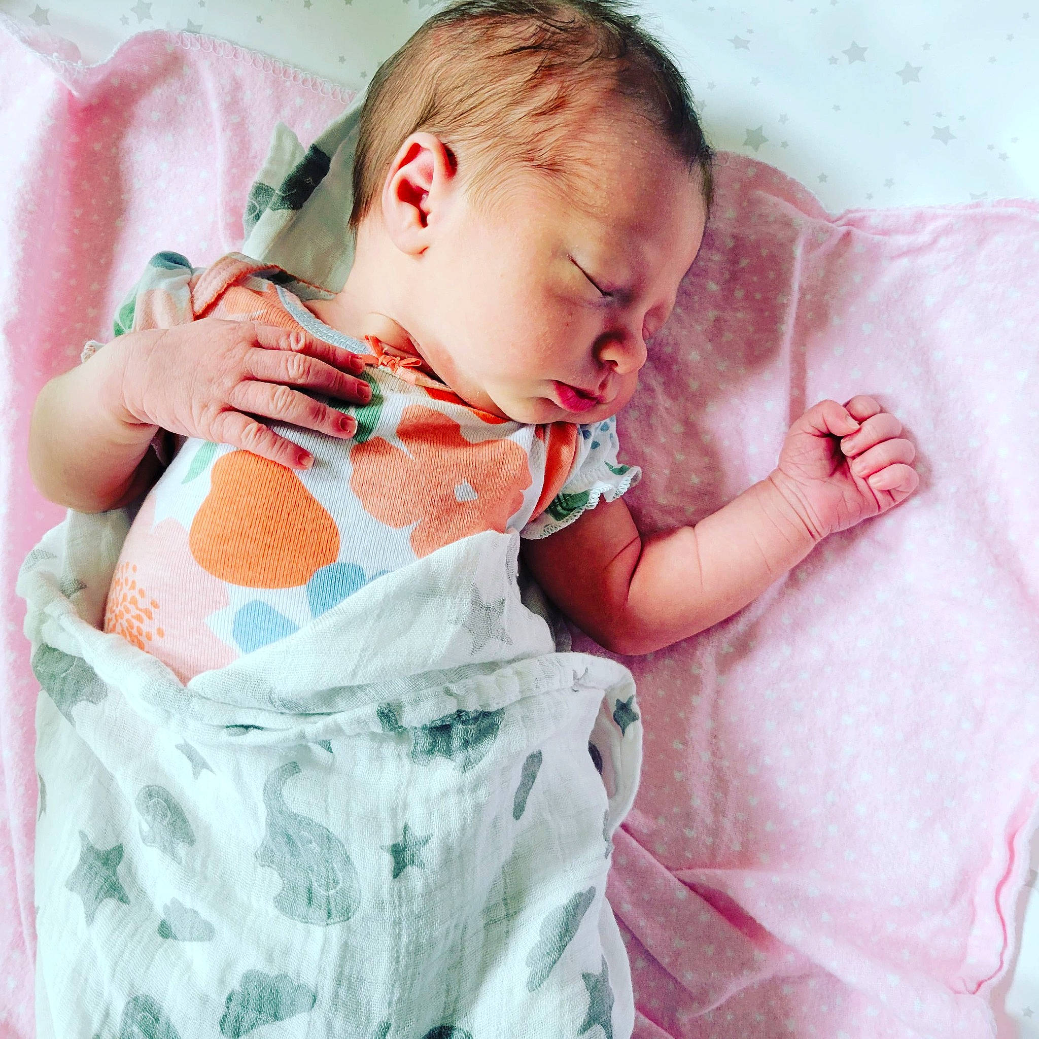 Alder is registered to the contest to win money with this photo: aqua, arm, baby, baby_sleeping, baby_toddler_clothing, bedding, child, comfort, face, hand, happy, head, linens, pattern, person, pink, product, skin, sleeve, textile