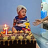 Zyron joined the competition — help win amazing prizes! baby, birthday, cake, candle, child, crying, dessert, face, food, hat, indoors, party, portrait, sitting, table, toddler, toy, birthday_cake, knitted_hat, chocolate