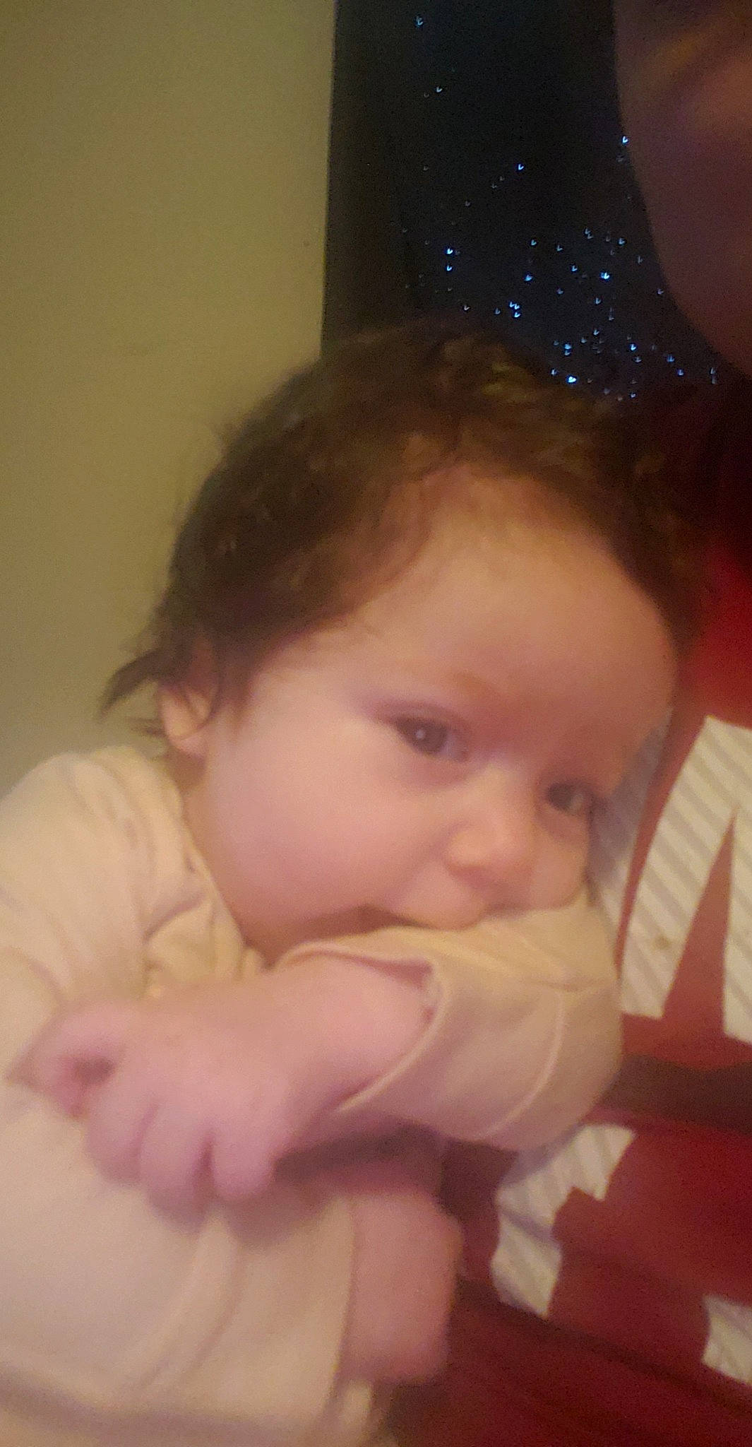 Nami Jean is registered to the contest to win money with this photo: baby, baby_toddler_clothing, cheek, chin, clothing, ear, eyebrow, eyelash, facial_expression, finger, forehead, gesture, happy, iris, lip, nose, party_hat, person, skin, thumb