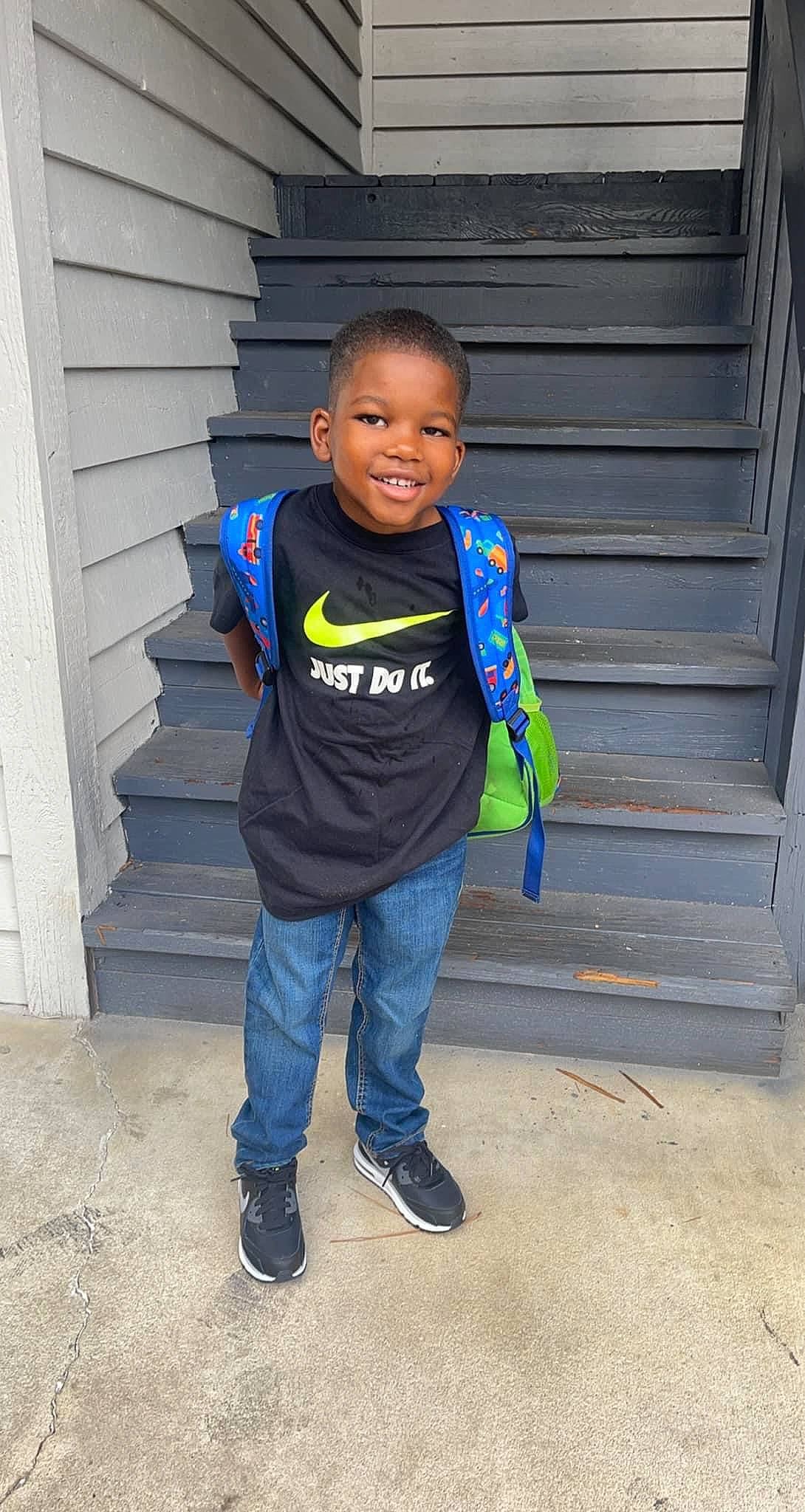 Zymear joined the competition — help win amazing prizes! child, concrete, denim, electric_blue, eye, face, fun, grass, hair, happy, head, jeans, joy, person, sleeve, smile, stairs, street_fashion, t_shirt, toddler