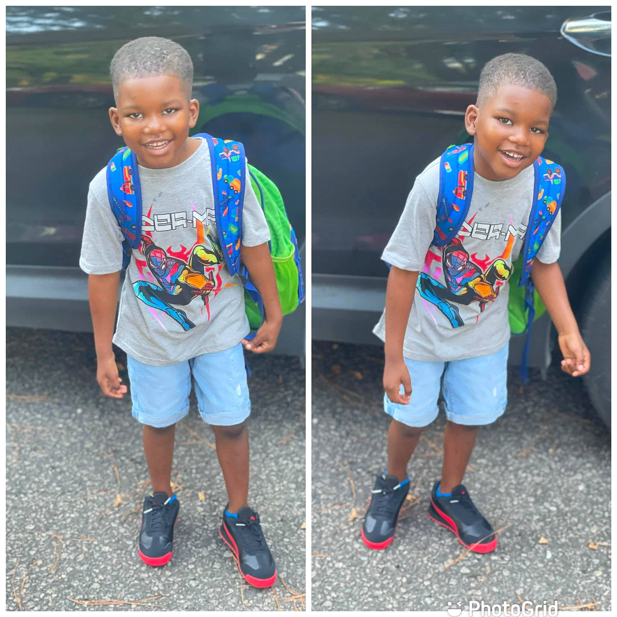 Zymear is registered to the contest to win money with this photo: azure, baby_toddler_clothing, clothing, cool, electric_blue, footwear, happy, head, joy, leg, mammal, person, shorts, sleeve, smile, sneakers, standing, street_fashion, style, t_shirt