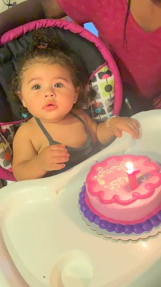 Kaliyah joined the competition — help win amazing prizes! baby, baked_goods, birthday, birthday_cake, buttercream, cake, cake_decorating, cake_decorating_supply, candle, chair, cuisine, dessert, event, food, fun, happy, person, pink, sugar_cake, table