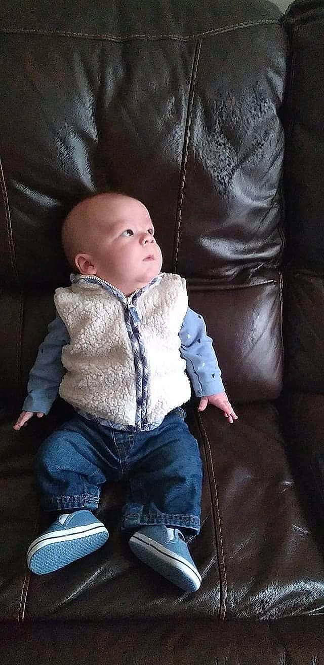 Branch joined the competition — help win amazing prizes! baby, baby_toddler_clothing, chair, cheek, child, comfort, couch, denim, electric_blue, flash_photography, fur, leather, outerwear, person, portrait_photography, sitting, skin, sleeve, textile, toddler