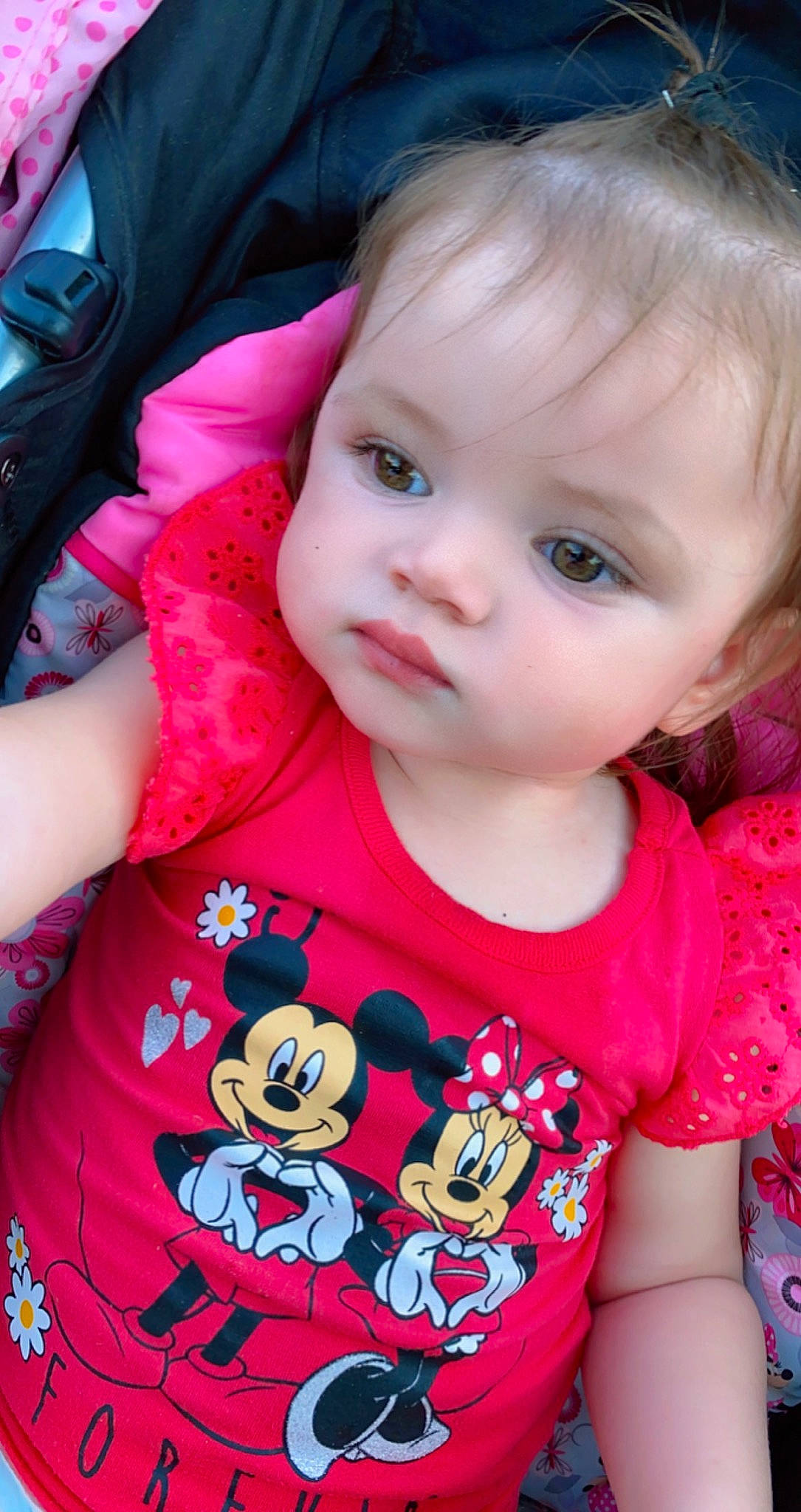Isabella Faye joined the competition — help win amazing prizes! baby_toddler_clothing, blue, cheek, chin, eye, eyebrow, eyelash, facial_expression, human, iris, lip, mouth, neck, nose, organ, person, pink, product, skin, sleeve
